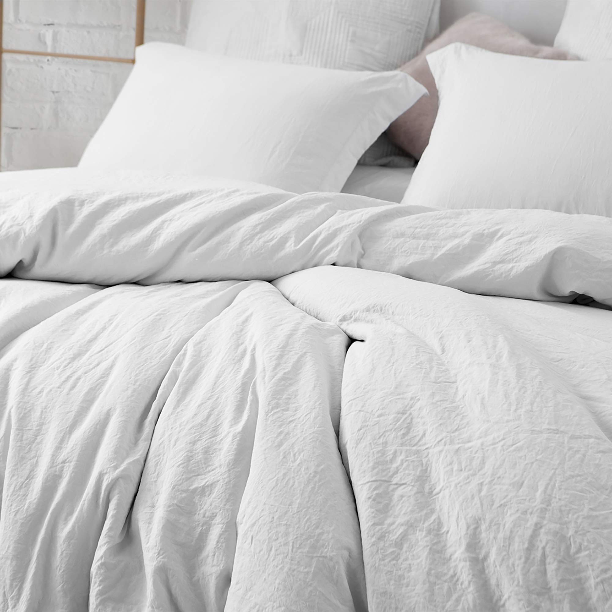 Byourbed Natural Loft Oversized Queen Comforter Set - Farmhouse White Cotton Bedding | Cozy & Breathable for All Seasons | Perfect for Master Bedroom, Guest Room & Farmhouse Decor
