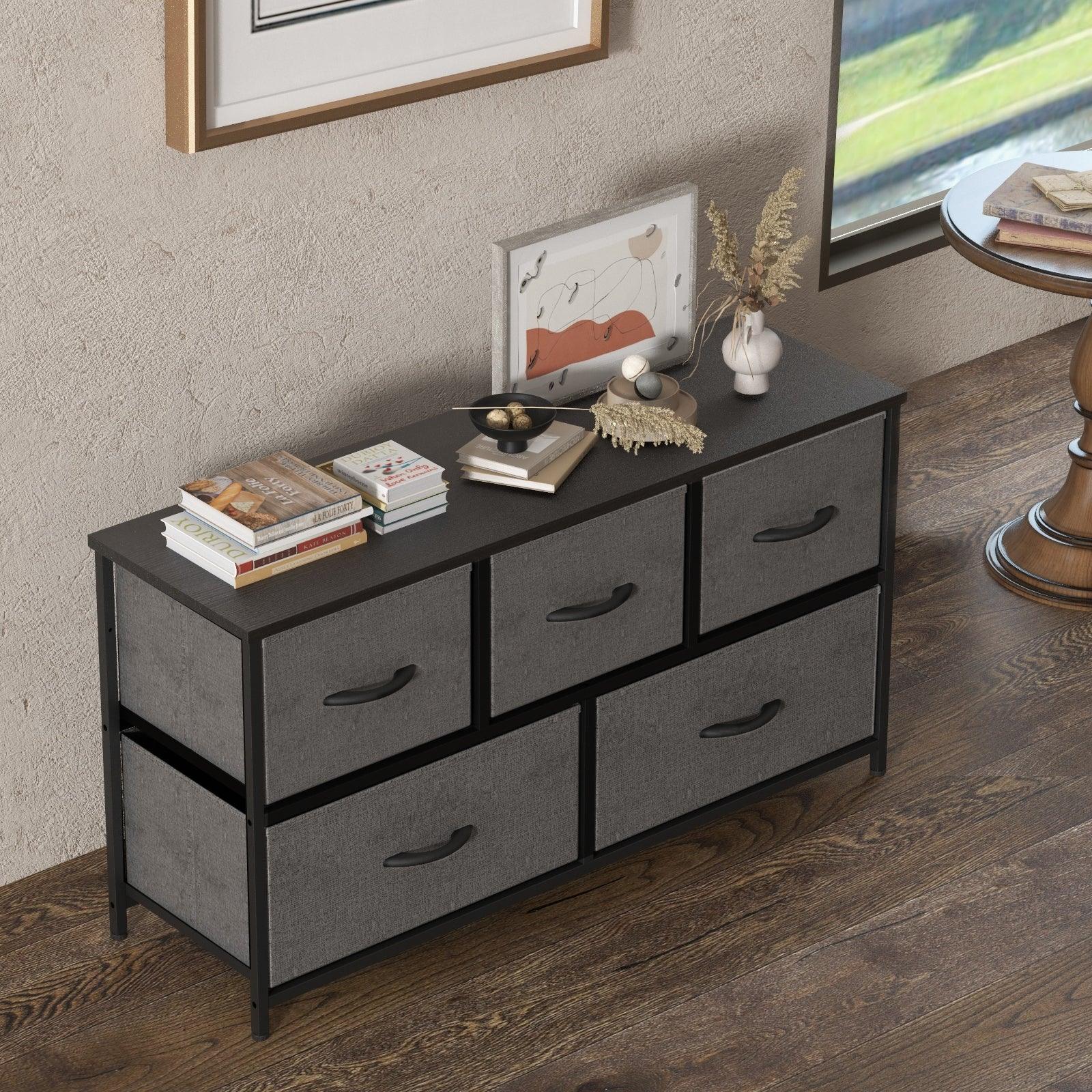5-Drawer Fabric Storage Tower Dresser for Bedroom - Foldable Closet Organizer with Removable Bins | Perfect for Small Spaces, Nursery Organization & Clothes Storage