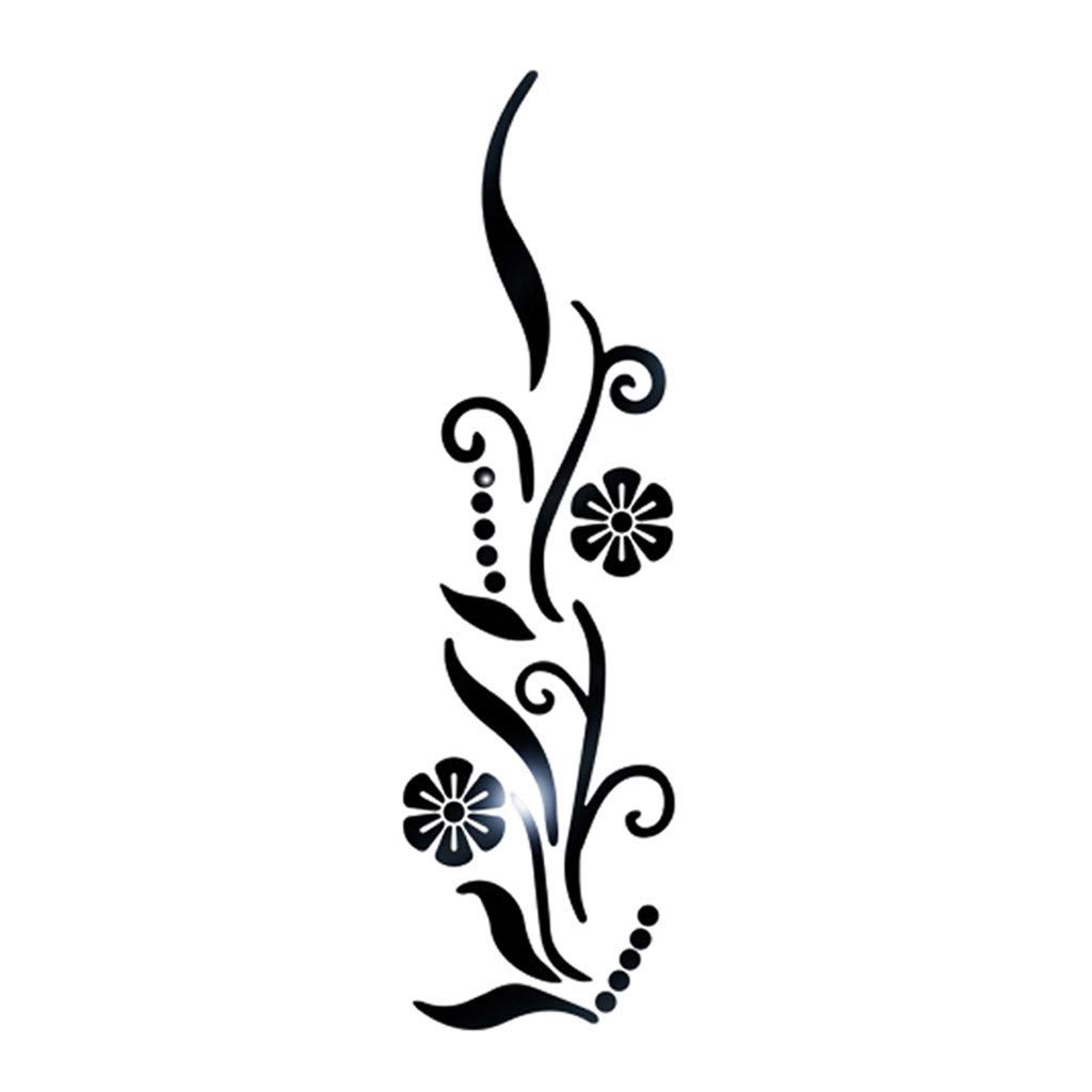 Bummyo Flower Wall Decal - Self-Adhesive Bathroom Mirror Sticker, Acrylic Wall Art Decor for Home & Office - Perfect for Bedroom, Living Room, and Bathroom Decorations