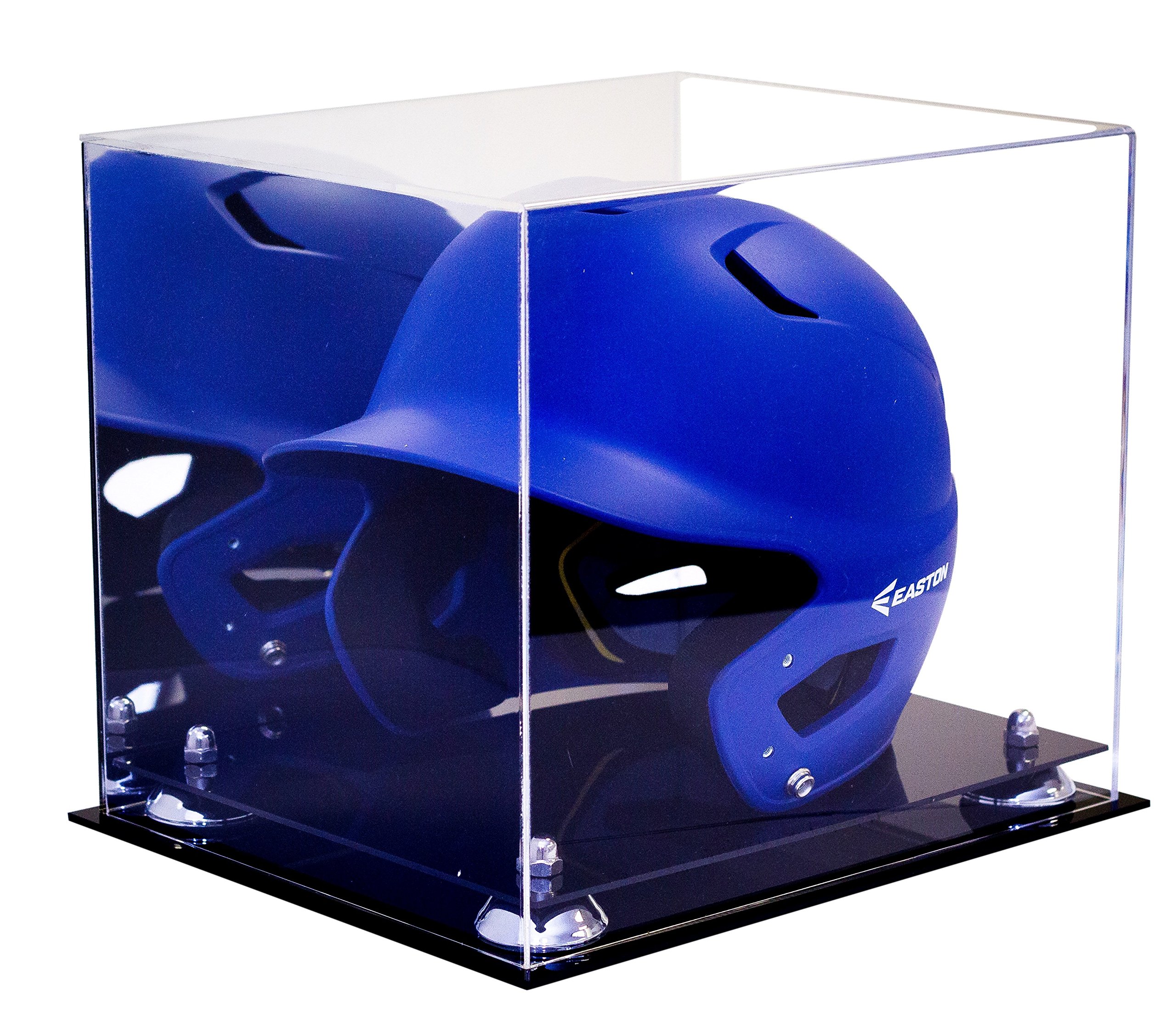 Clear Acrylic Baseball Batting Helmet Display Case - Protective Showcase for Collectible Helmets - Perfect for Sports Memorabilia, Man Cave Decor & Trophy Display