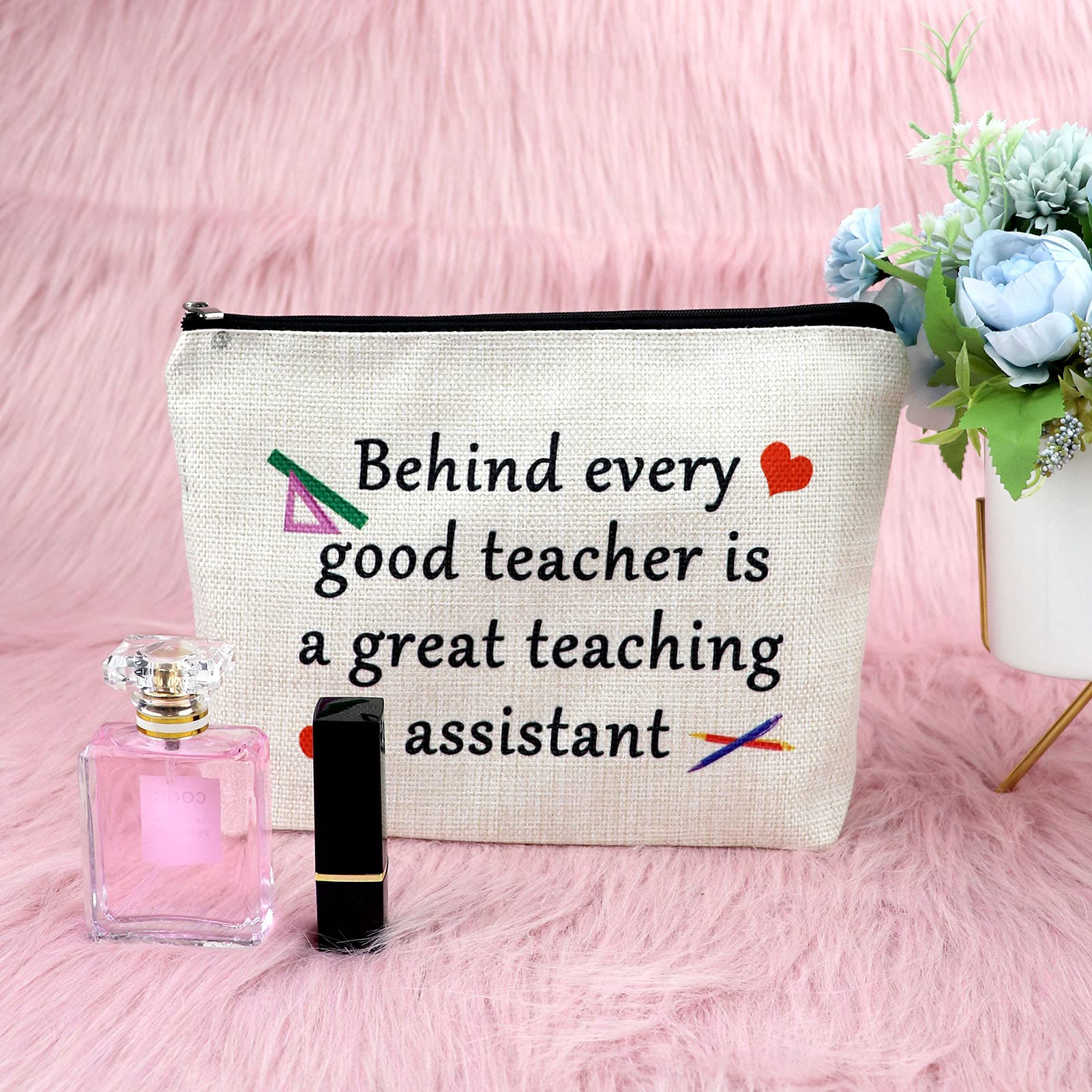 Teacher Appreciation Gift Makeup Bag - Funny Cosmetic Pouch for Women, Perfect End of Term, Retirement & Christmas Gift - Travel Toiletry Organizer for Educators, Teaching Assistants & Professors - Ideal for School, Work & Vacation Use