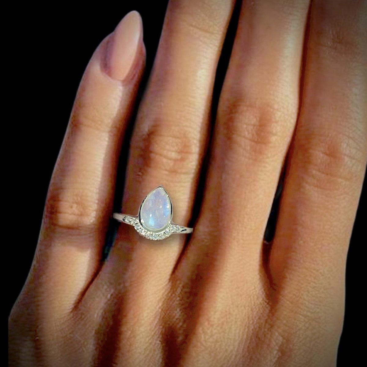 Laihas Over The Rainbow Topaz and Moonstone Ring - Elegant Gemstone Jewelry for Women, Perfect for Weddings, Parties & Special Occasions