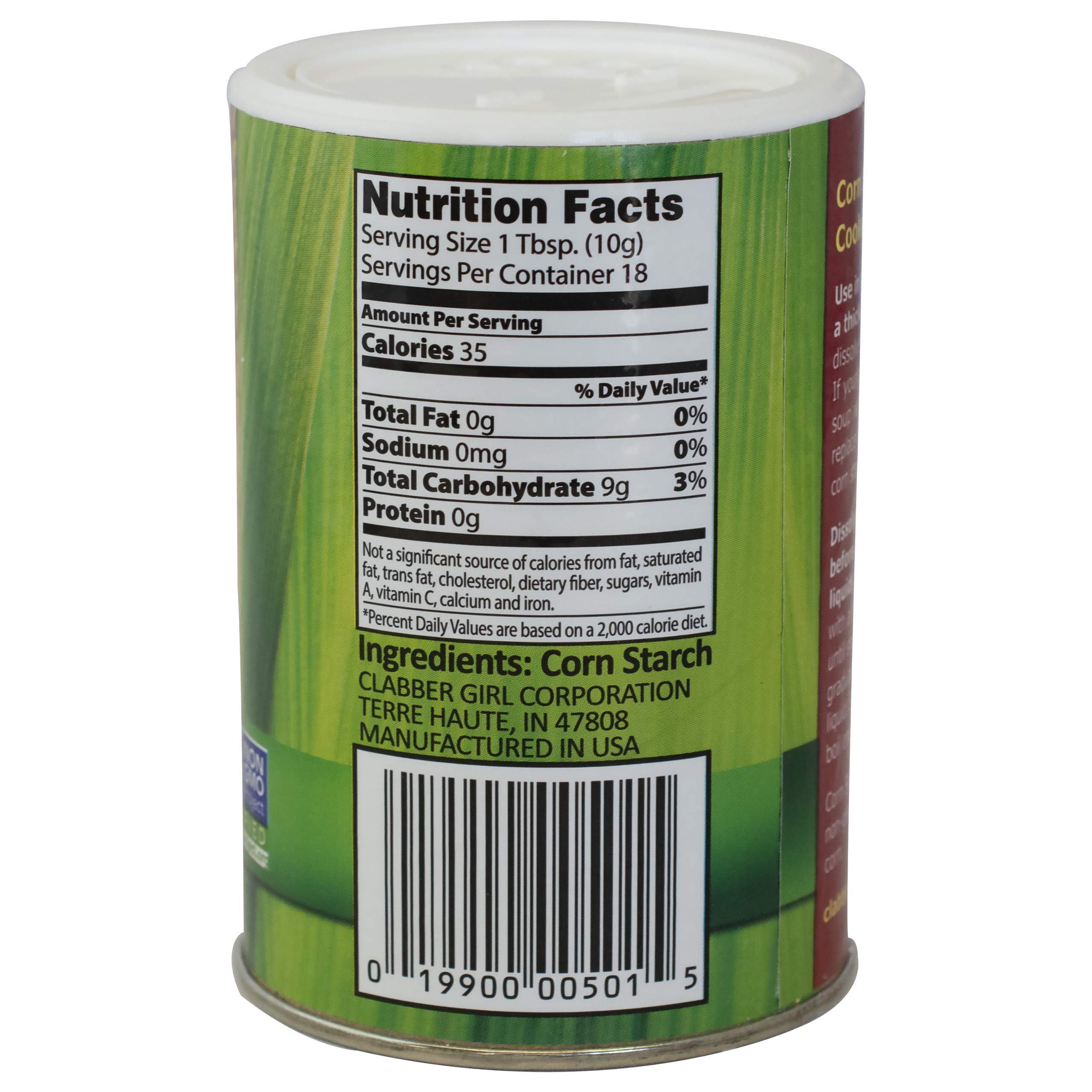 Clabber Girl Non-GMO Gluten-Free Corn Starch 6.5oz (Pack of 12) - Perfect for Baking, Thickening Sauces & Gluten-Free Recipes