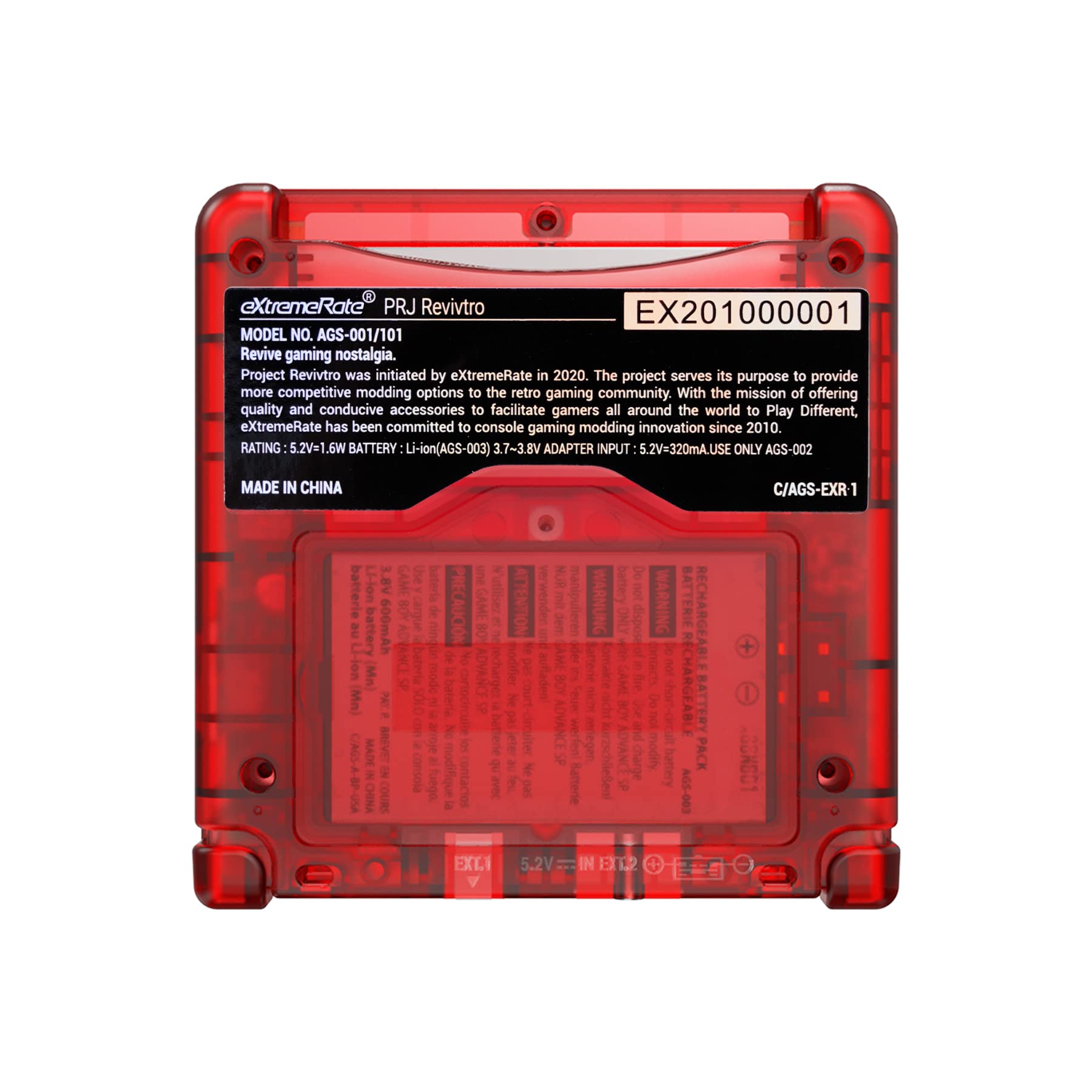 eXtremeRate Custom Shell with Full Buttons for Gameboy Advance SP GBA SP - Transparent Series Case Compatible with IPS & Standard LCD Screens (Console & Screen Not Included) - Red Transparent - Perfect for Gaming Enthusiasts & Retro Console Modding