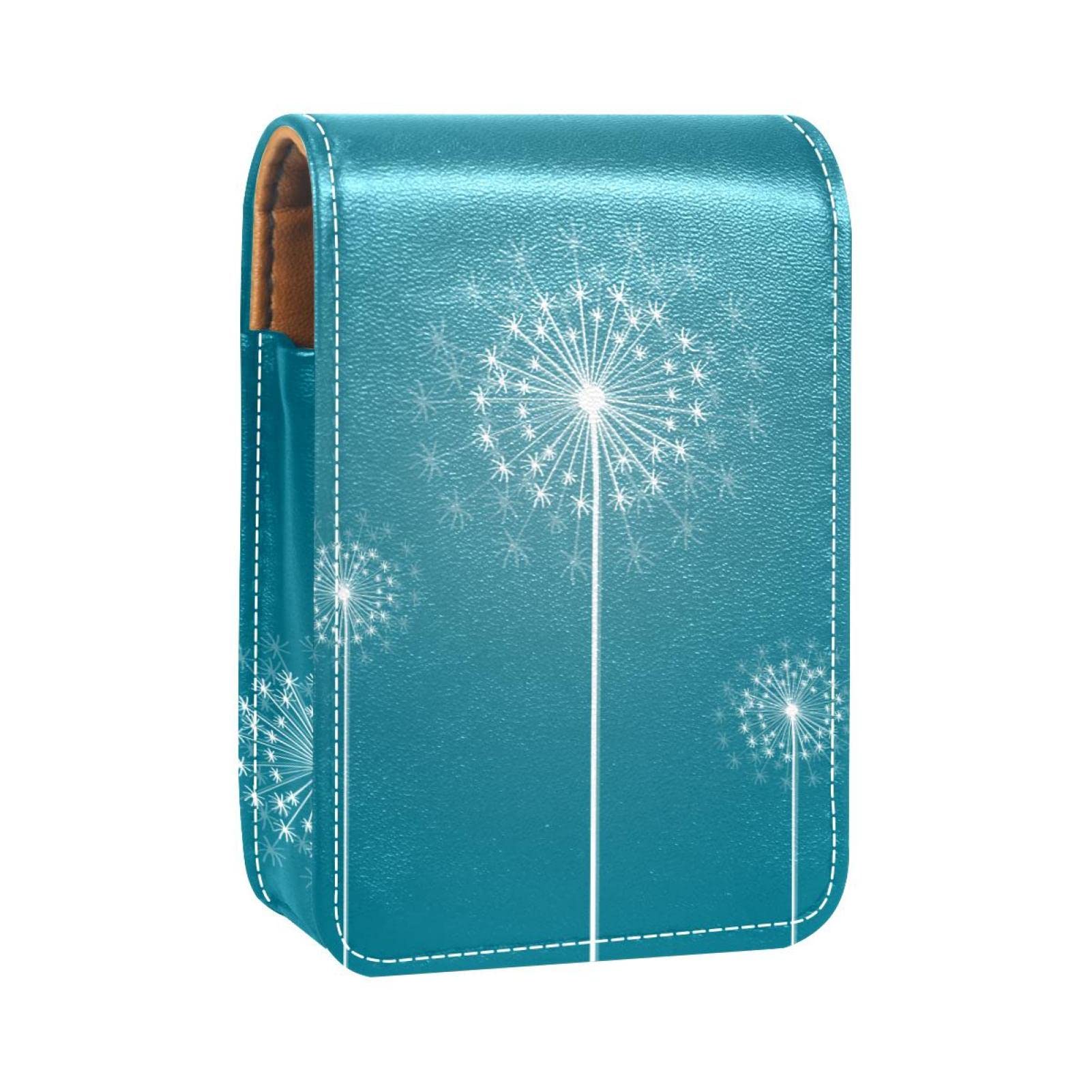 Personalized Lipstick Case - Portable Makeup Bag & Cosmetic Pouch Organizer with Beautiful White Dandelion Design | Perfect for Travel, Daily Use & Gift Giving