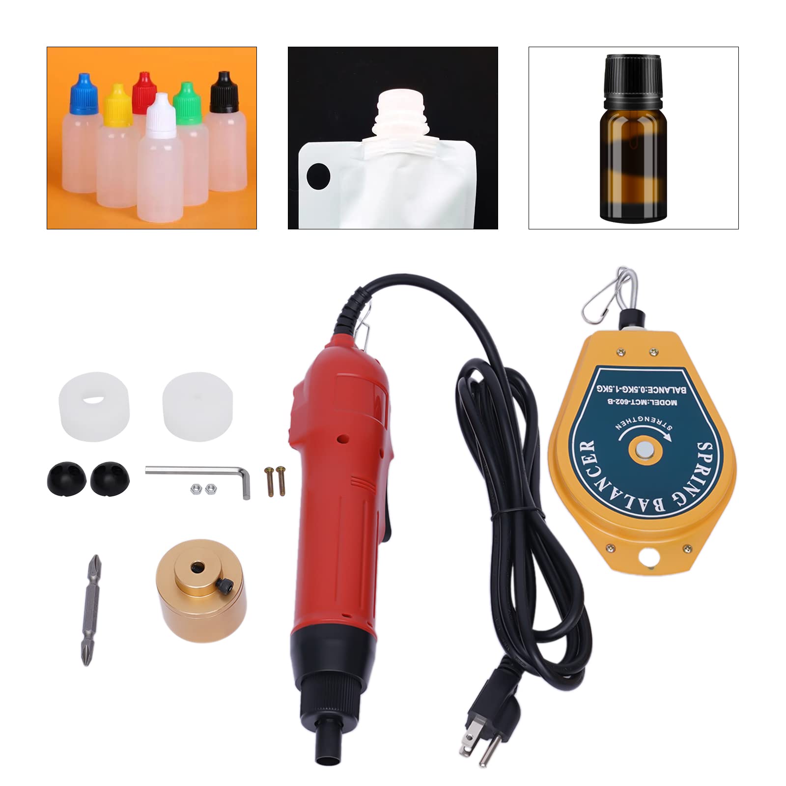 Electric Bottle Capping Machine - Handheld Bottle Capper & Sealer for 10-50mm Round Plastic Caps (Red) | Perfect for Home Brewing, DIY Projects & Small Business Packaging