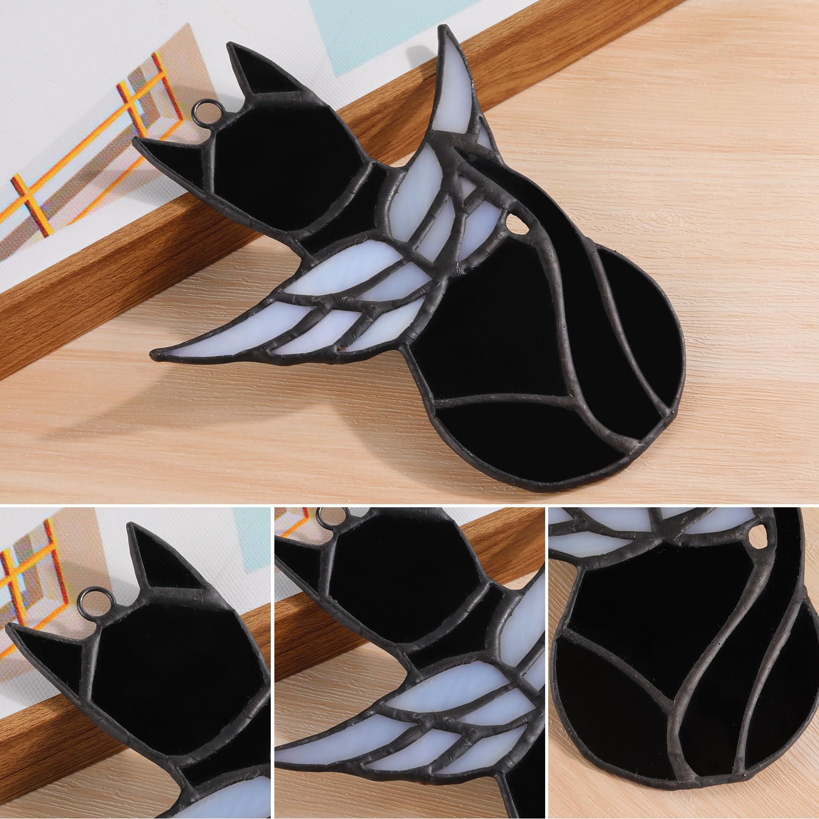Angel Cat Memorial Gift - Stained Glass Suncatcher for Cat Lovers - Pet Loss Sympathy Decor