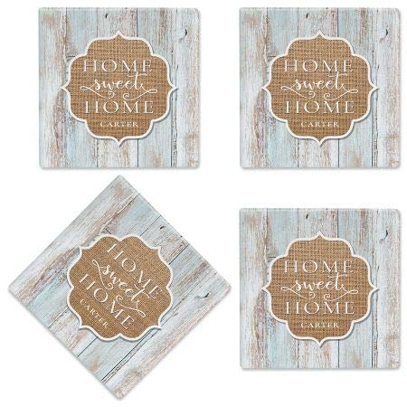 Personalized Ceramic Coasters Set of 4 - Custom Home Decor Gift for Housewarming, Wedding, Anniversary - Perfect for Coffee Tables, Dining Rooms & Office Desks