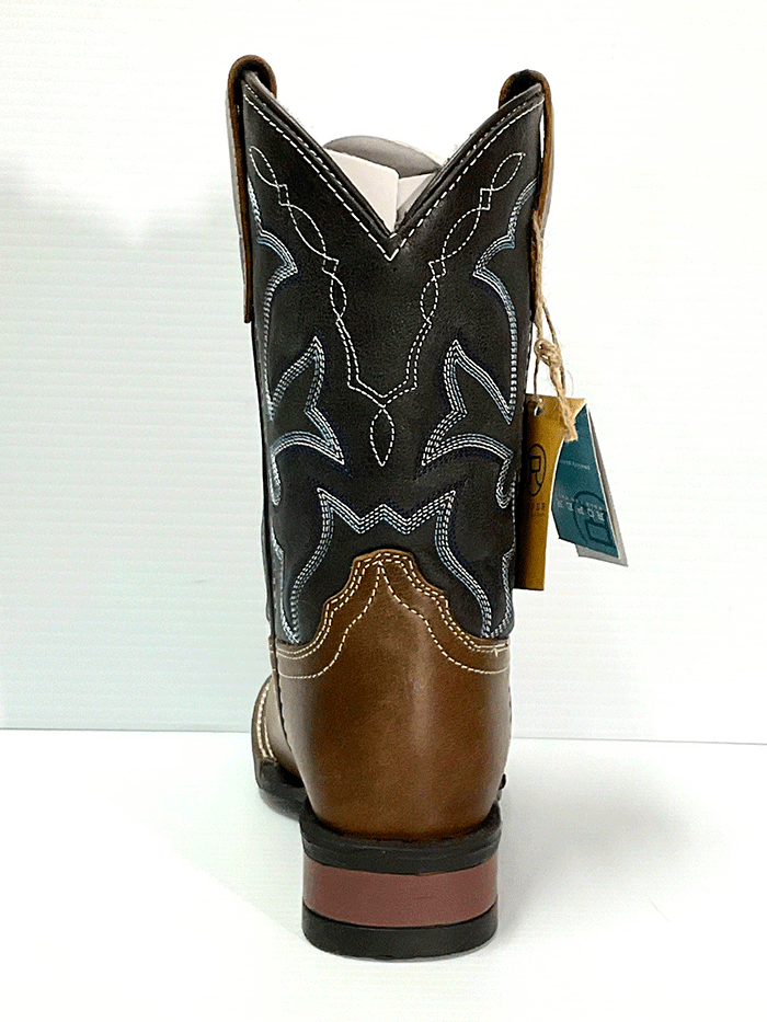 Roper Kids Monterey Boot - Burnished Leather Brown Size 09 018 0911 2409BR | Durable Leather Boots for Boys & Girls | Perfect for School, Outdoor Play & Western Events