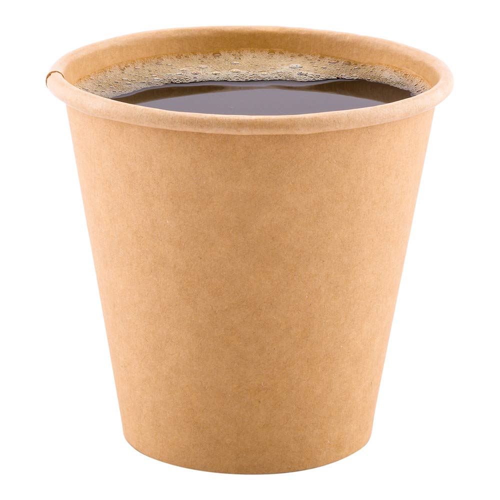 Eco-Friendly 8 oz Brown Paper Coffee Cups - 1000 Pack, Unbleached, Recyclable, Leak-Resistant Rolled Rim, Single Wall, No Artificial Dyes | Perfect for Restaurants, Cafes, Offices, and Events
