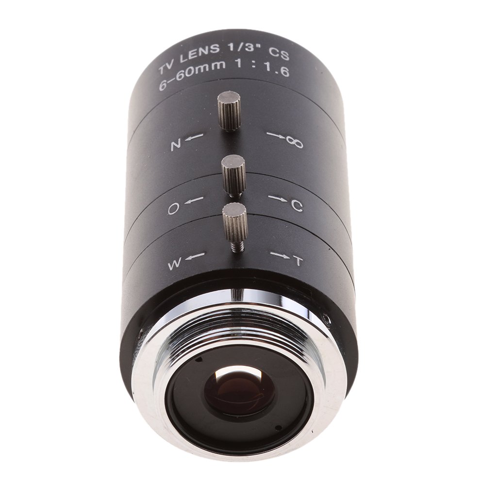 Baoblaze Manual Iris 6-60mm CS C Mount Lens for CCTV Camera & Microscope - Compatible with 1/3 inch CCD Chips - Ideal for Surveillance, Security Systems & Scientific Imaging