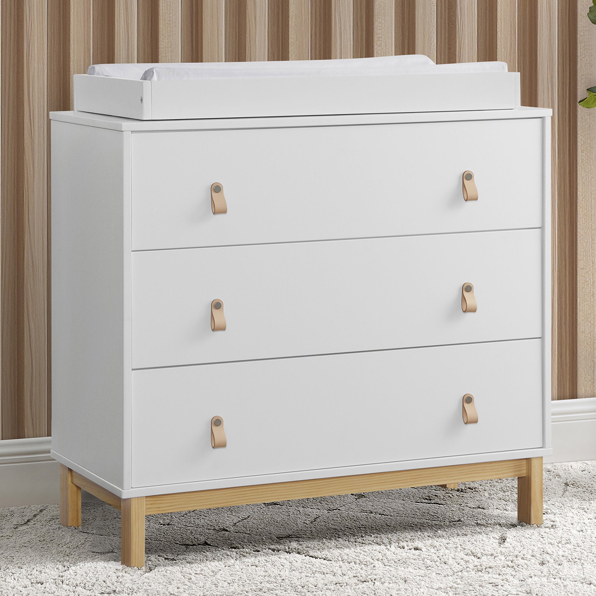 BabyGap Legacy 3-Drawer Dresser with Leather Pulls & Secure Interlocking Drawers - Perfect Nursery Storage for Baby Clothes, Diapers, and Essentials
