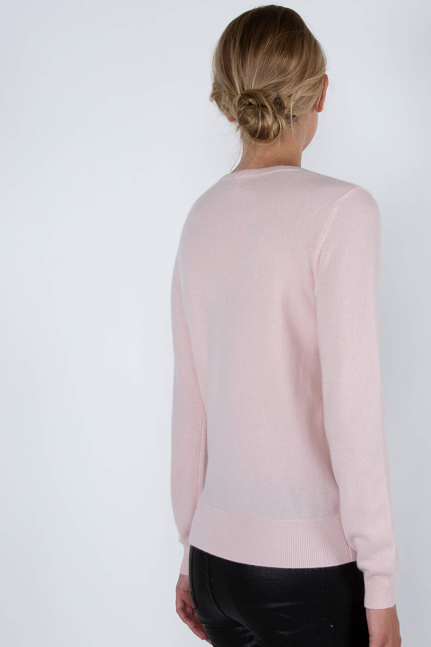 JENNIE LIU Women's 100% Pure Cashmere Long Sleeve V-Neck Pullover Sweater - Soft & Warm Winter Knitwear for Office, Dating & Casual Outfits