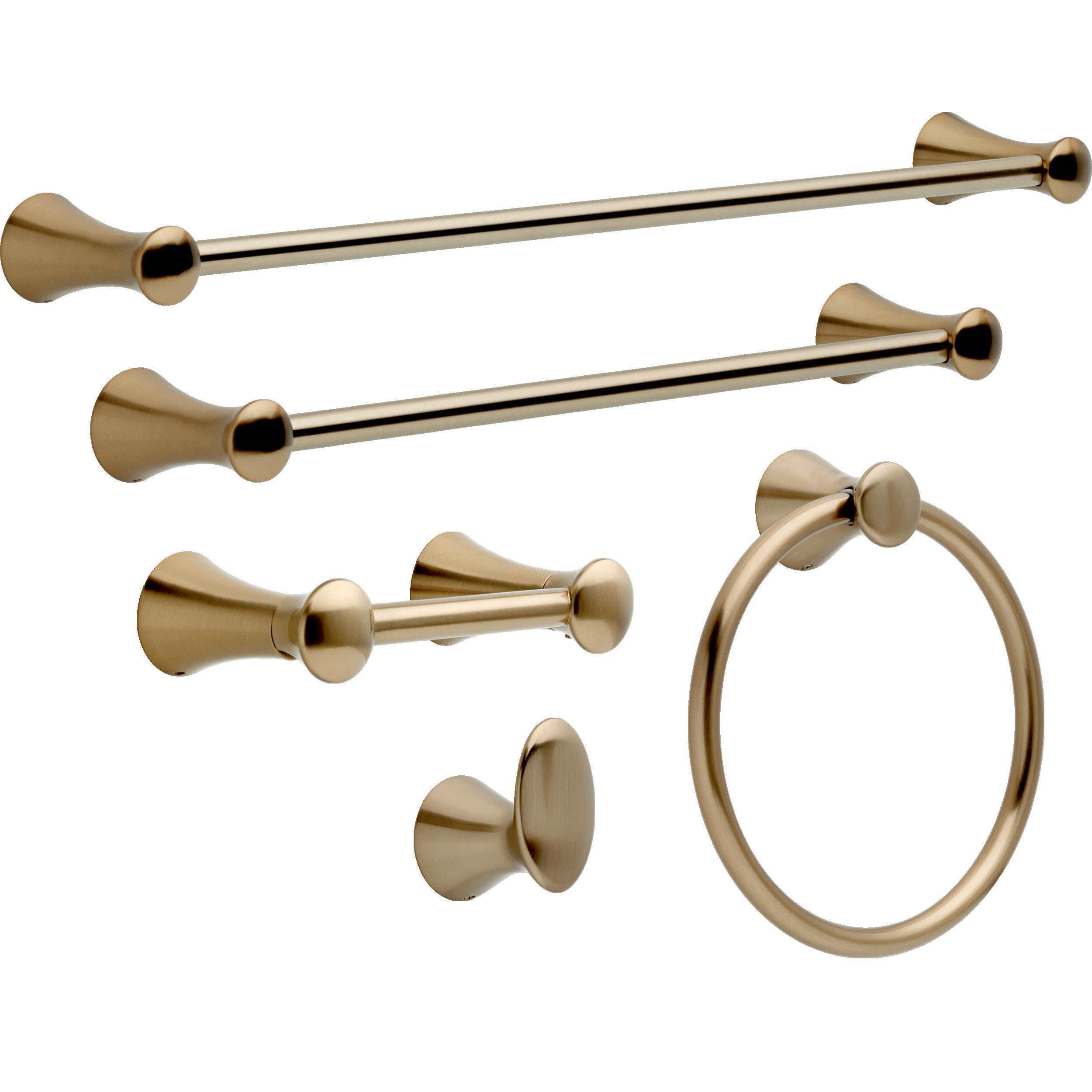 Delta Lahara 1-Pack Champagne Bronze Toilet Paper Holder - Wall-Mounted Pivoting Tissue Roll Holder for Bathroom Organization (73850-CZ) | Perfect for Modern Bathrooms, Powder Rooms & Guest Baths