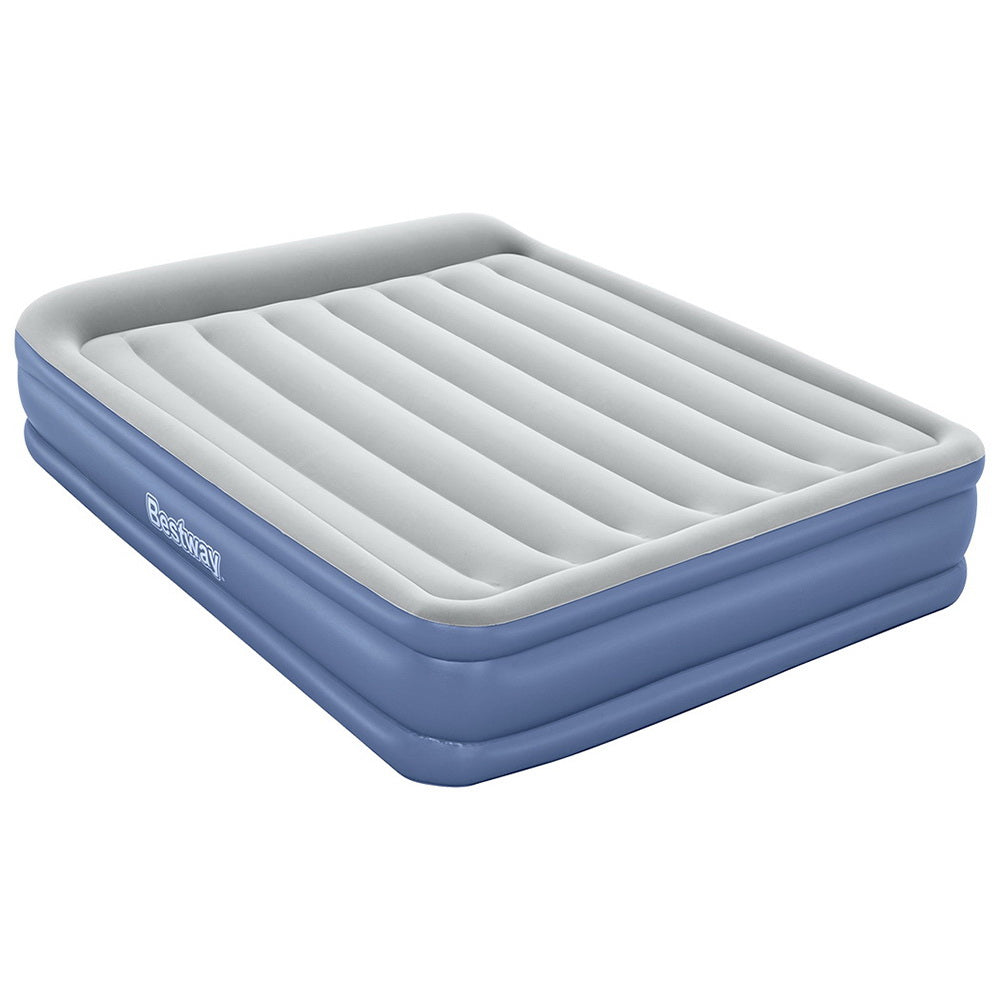 46cm Thick Inflatable Air Mattress with Built-in Pump - Queen Size for Camping, Guest Beds & Travel Comfort