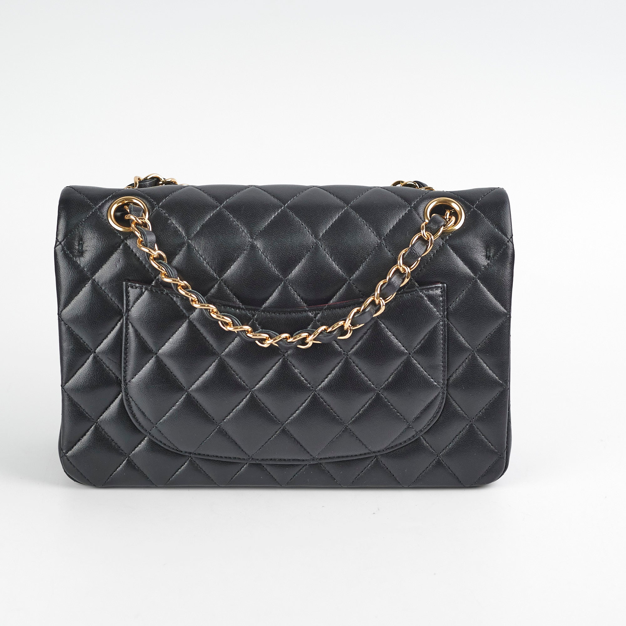 Chanel Small Double Classic Flap Bag in Black Lambskin Leather - Luxury Designer Handbag for Women, Perfect for Evening Events & Special Occasions
