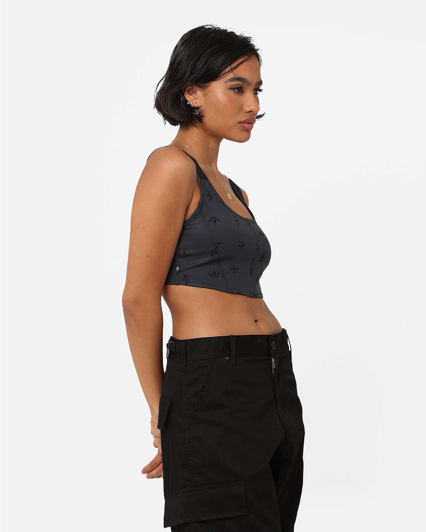 Adidas Women's Corset Sports Bra - Supportive Workout Top for Running & Gym - Night Grey - Perfect for High-Impact Training & Active Lifestyle