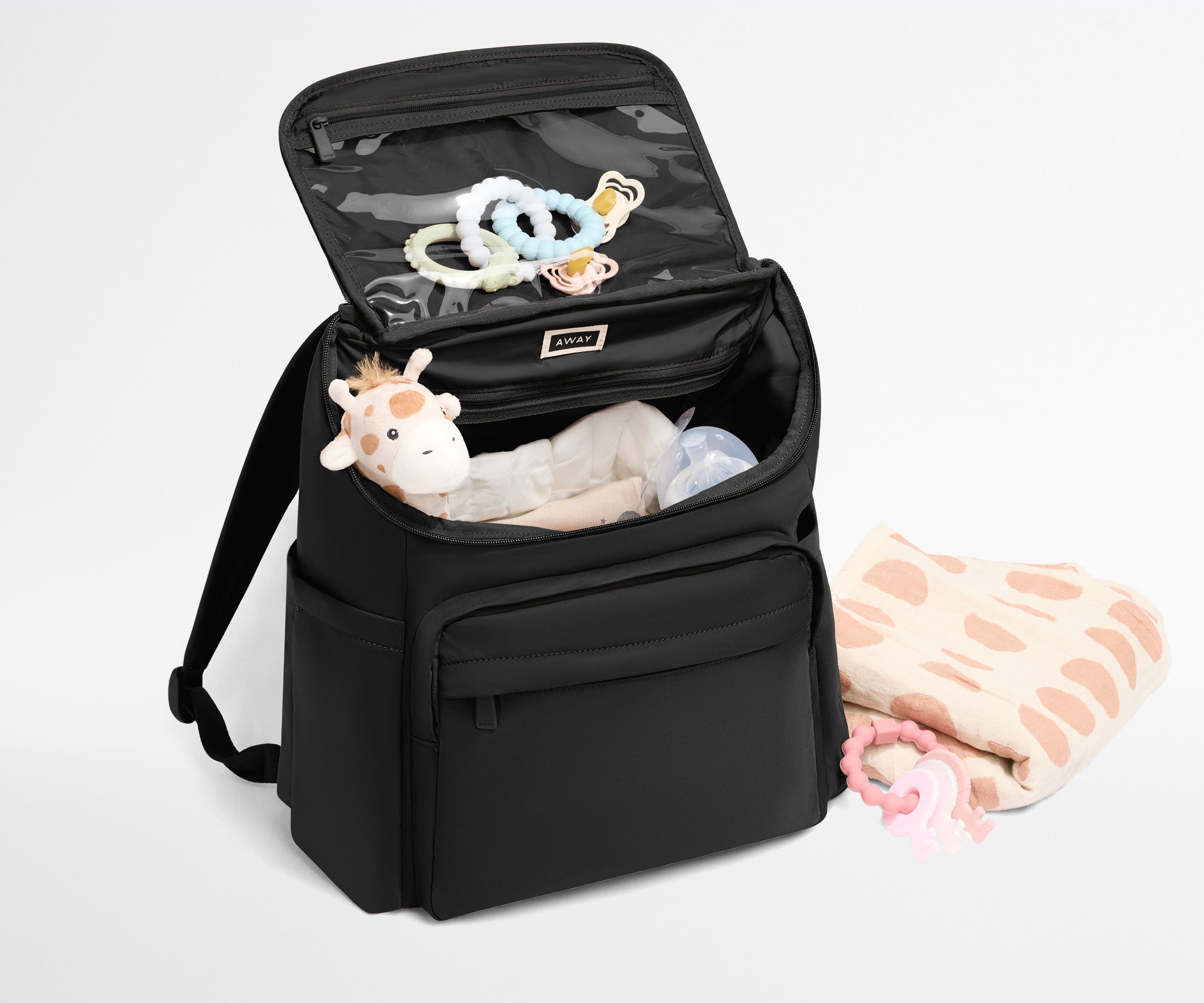 Lightweight Diaper Backpack for Moms - Waterproof Baby Bag with Multiple Pockets, Travel & Daily Use (Jet Black) - Perfect for Daycare, Outings & Family Trips