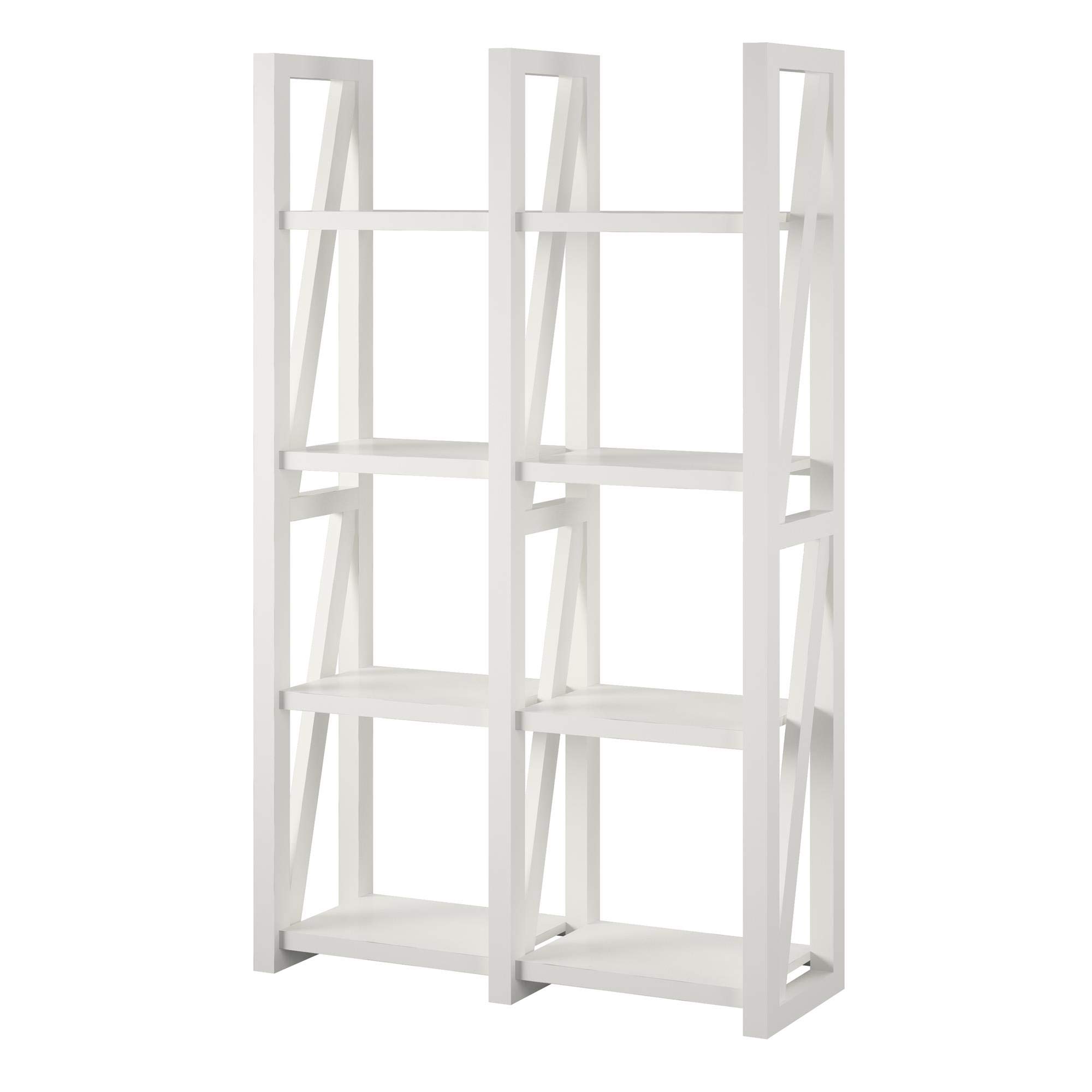 Ameriwood Home Crestwood White Bookcase Room Divider - Stylish Storage Solution for Living Room, Bedroom & Office Organization