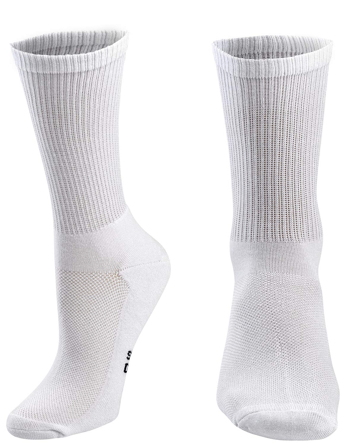 Men's Crew Socks - Breathable Moisture Wicking & Odor Control Athletic Socks for Running, Hiking & Everyday Wear - 6 Pack Cotton Blend Comfort Socks for Men