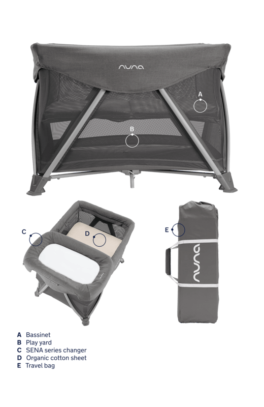 Nuna Sena Aire 2022/2023 Lightweight Travel Crib with Removable Bassinet - Perfect for Baby Sleep, Travel & Home Use