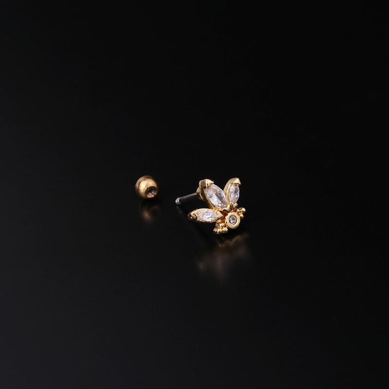 20G Rose Gold Insect Cartilage Stud Earrings for Helix, Daith, Tragus - Hypoallergenic Body Jewelry for Women | Perfect for Everyday Wear, Parties & Gifts