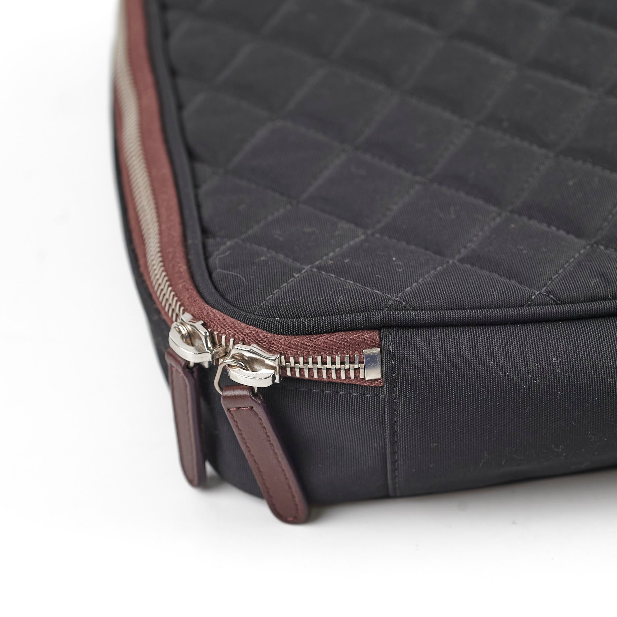 Chanel Quilted Black Laptop Sleeve with Zipper - Stylish Protective Case for MacBook, iPad, Work & Travel