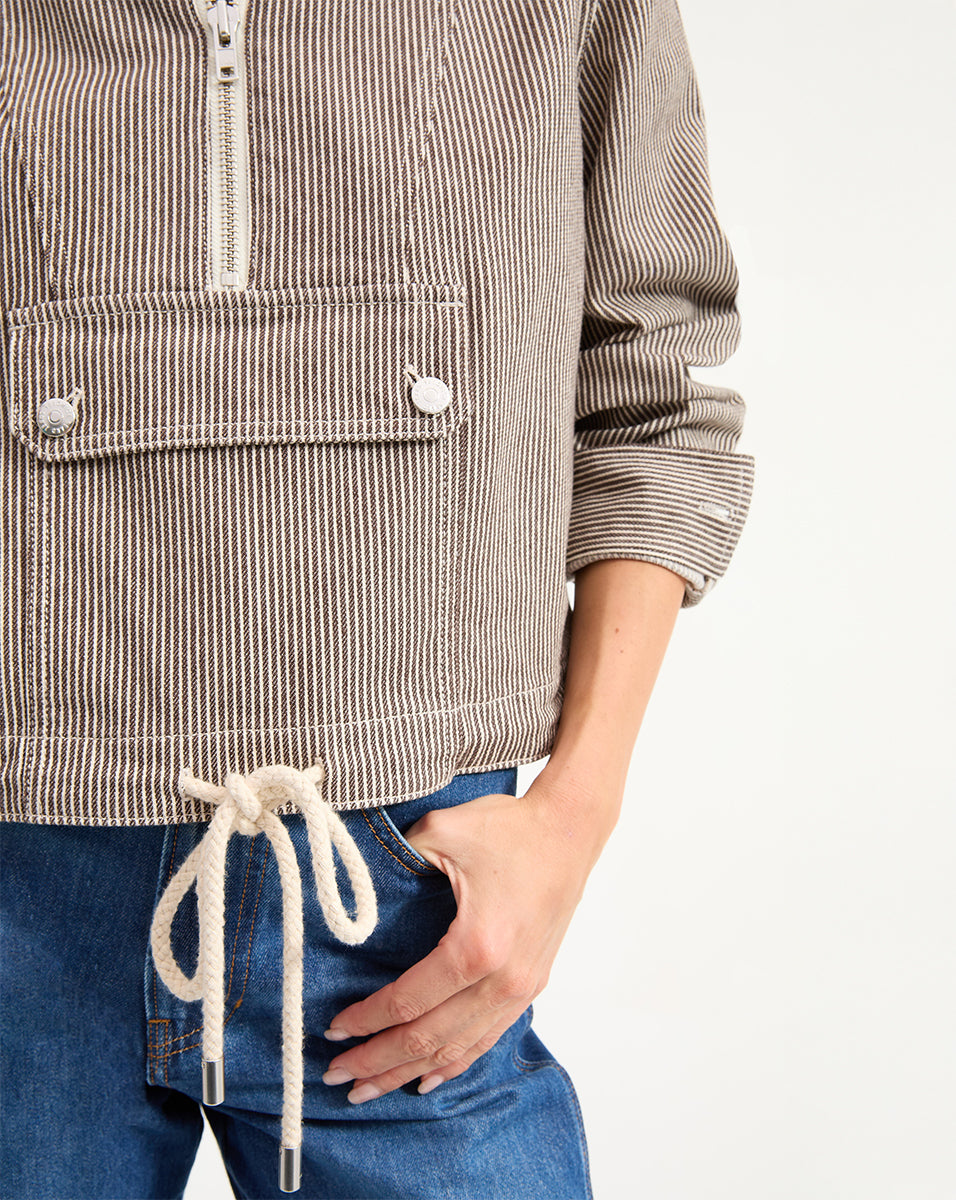 Kaeli Striped Pullover Jacket for Women - Soft Cotton Knit Cardigan Sweater | Cozy Fall & Winter Layering Essential for Casual Outfits, Office Wear and Weekend Lounging