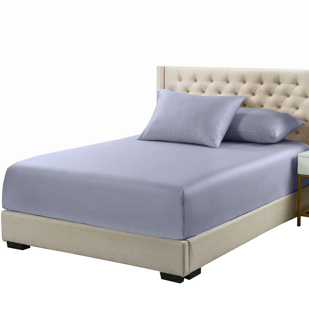 Royal Hotel Bedding Bamboo Viscose Fitted Sheet - Queen Size, Periwinkle | Hypoallergenic, Cool & Breathable, Silky Soft Fabric | 100% Bamboo Viscose | Perfect for Hot Sleepers, Luxury Bedrooms & Eco-Friendly Homes