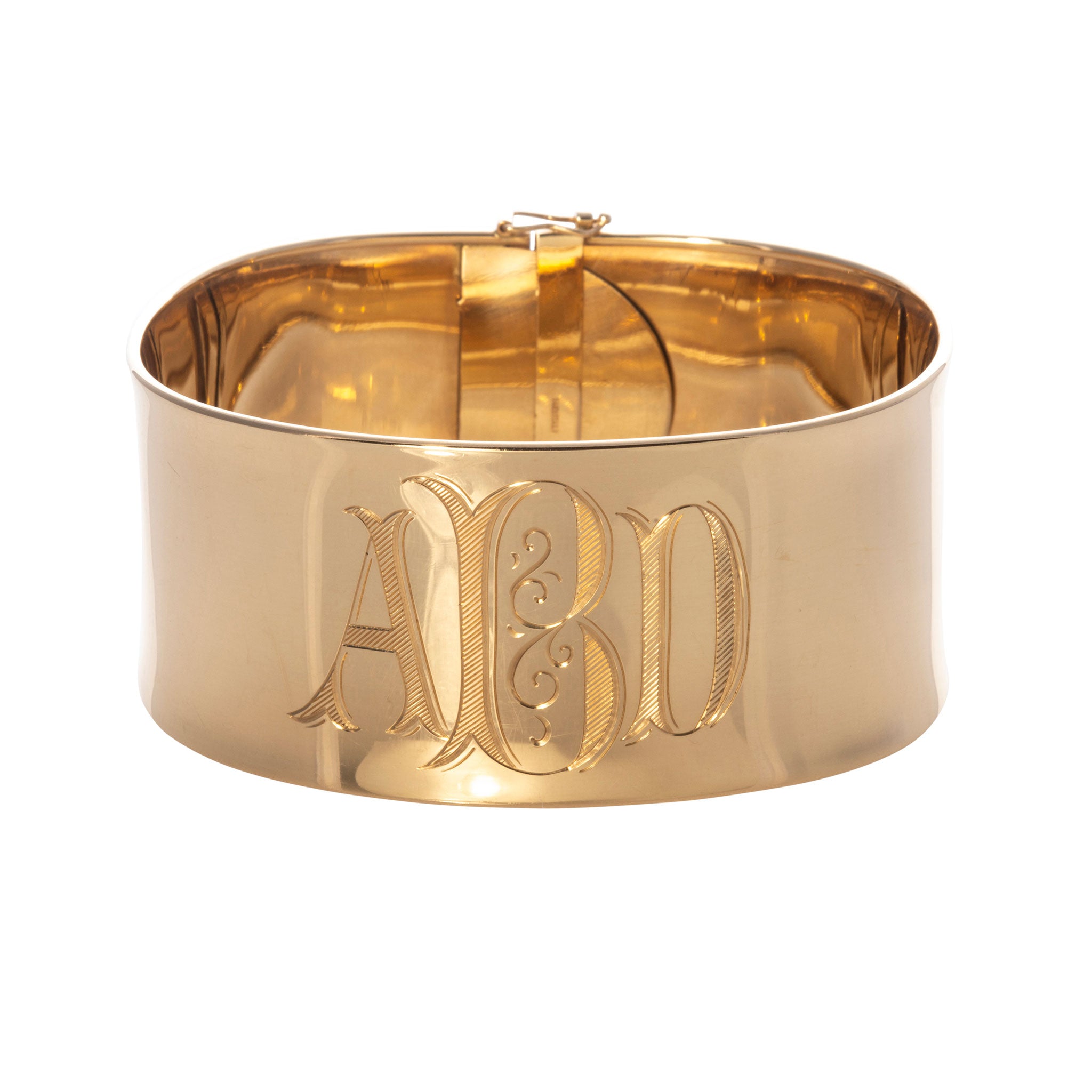 14K Gold Extra Wide Cuff Bangle Bracelet for Women - Elegant Stackable Jewelry for Everyday Wear & Special Occasions