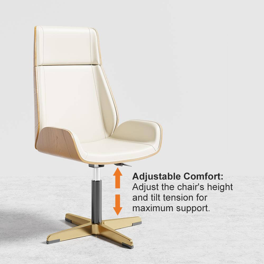 Premium Leather Modern Home Office Chair - Ergonomic High Back Executive Desk Chair with Lumbar Support - Perfect for Working from Home, Gaming & Conference Rooms
