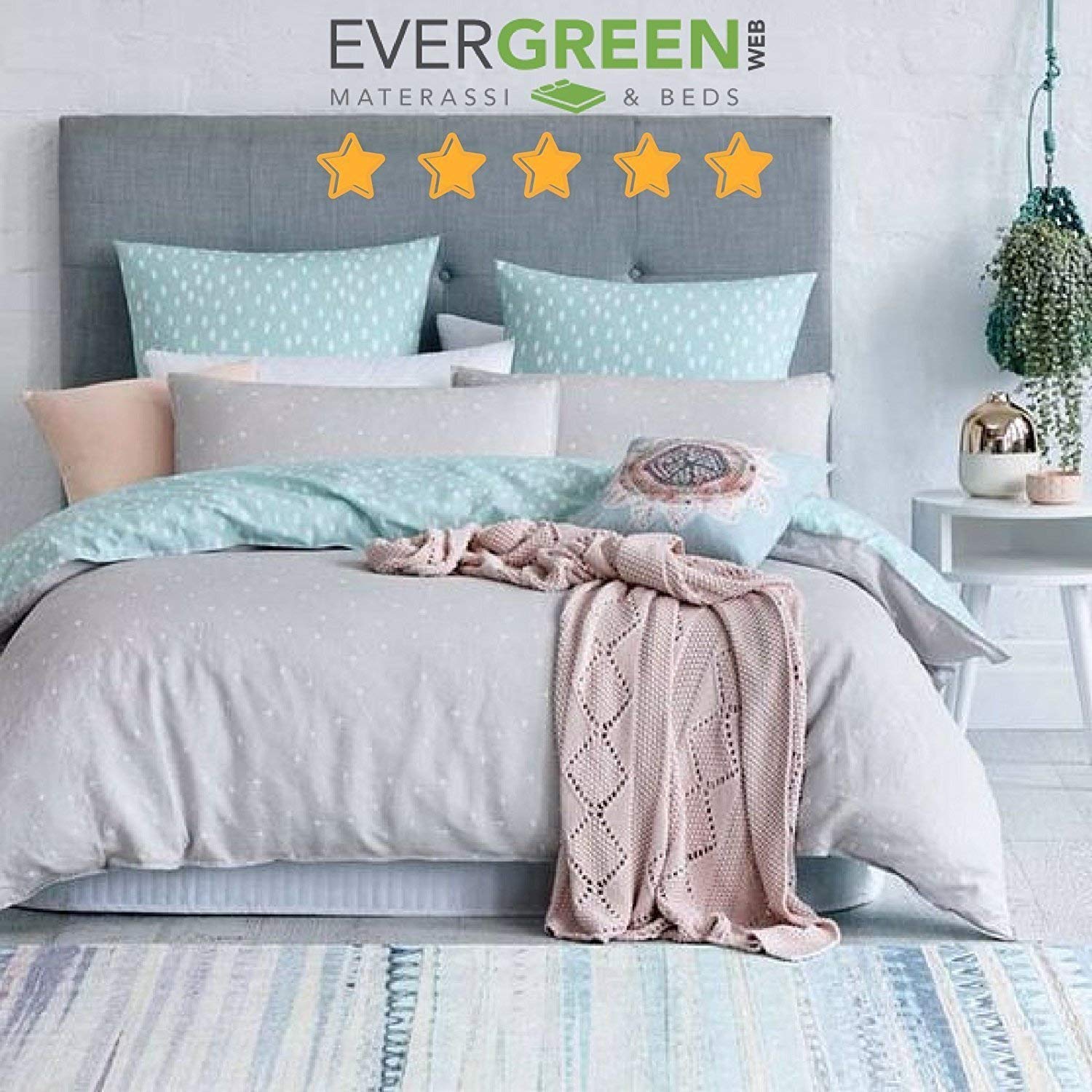 Evergreenweb - Pair of 45x45 cm Memory Foam Pillows, 12 cm Height | Breathable, Hypoallergenic & Neck Pain Relief, Fits All Mattress & Bed Types - Perfect for Side Sleepers, Back Pain Sufferers & Hot Sleepers