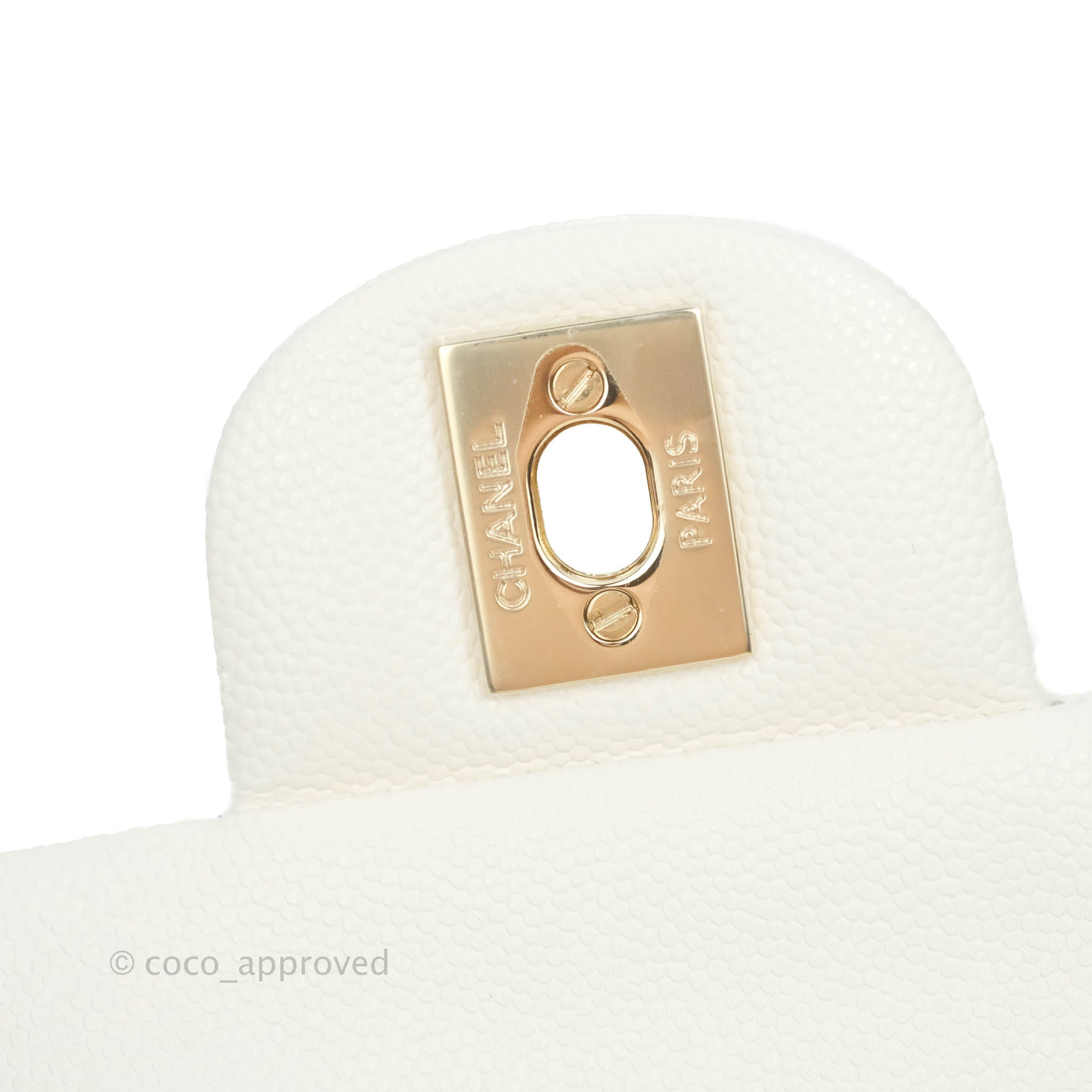 Chanel Classic Medium Double Flap Bag in White Caviar Leather with Gold Hardware - Perfect for Luxury Everyday Wear & Special Occasions