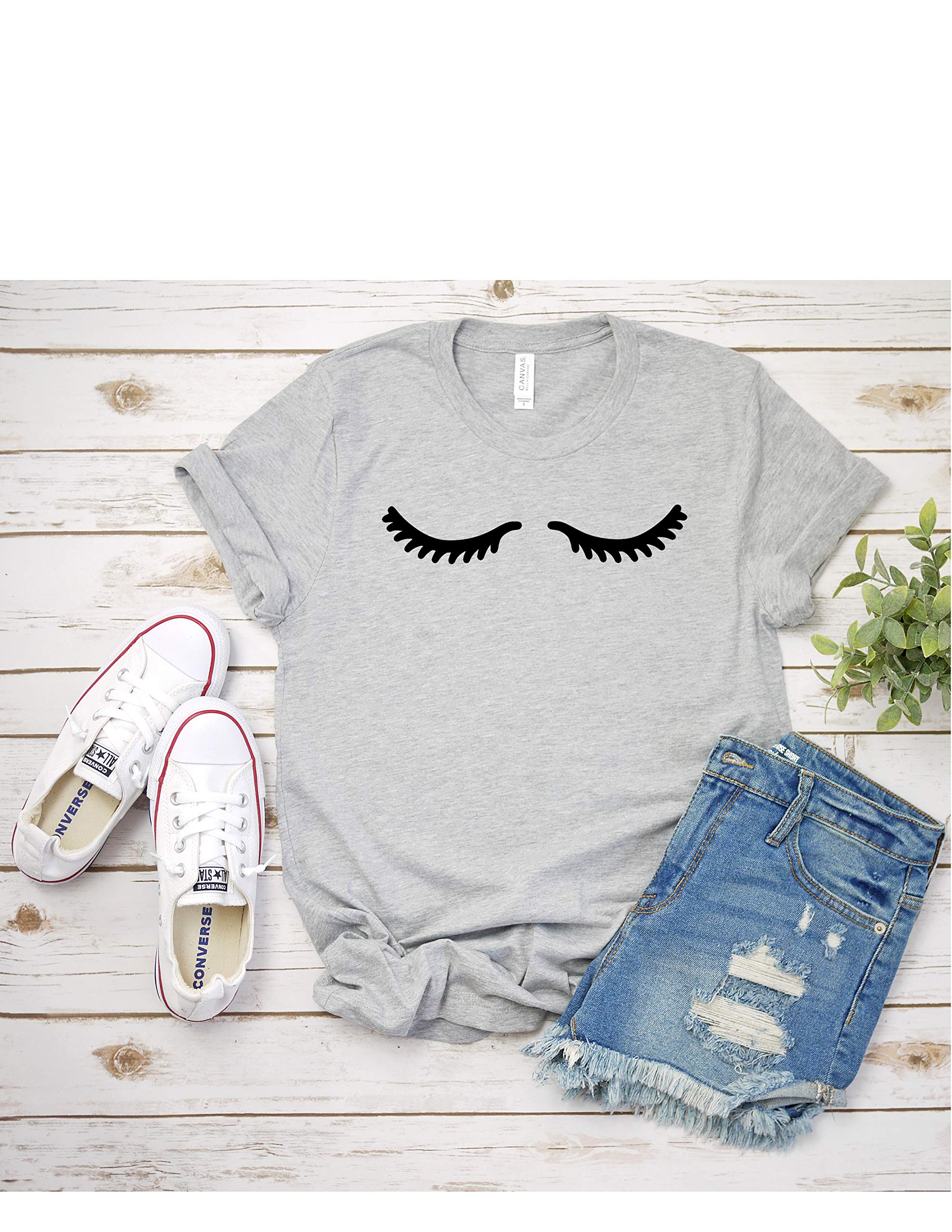 Women's Eyelashes Graphic T-Shirt - Casual Short Sleeve Top for Girls | Perfect for Everyday Wear, Parties & Street Style