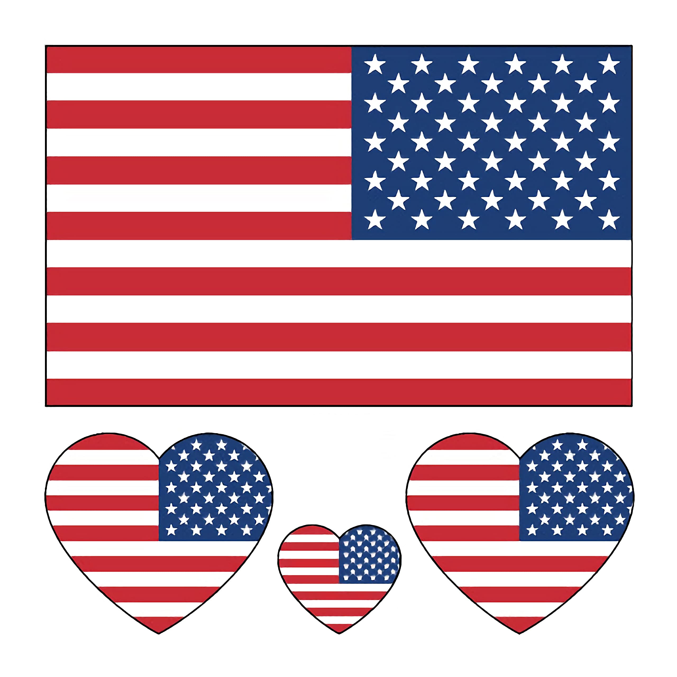 40 Pcs Waterproof USA Flag Tattoos for Men, Women & Kids - Patriotic Temporary Tattoos for Memorial Day, Labor Day & Sports Events - American National Pride Stickers for Face & Body - Perfect for 4th of July, Football Games & Patriotic Celebrations