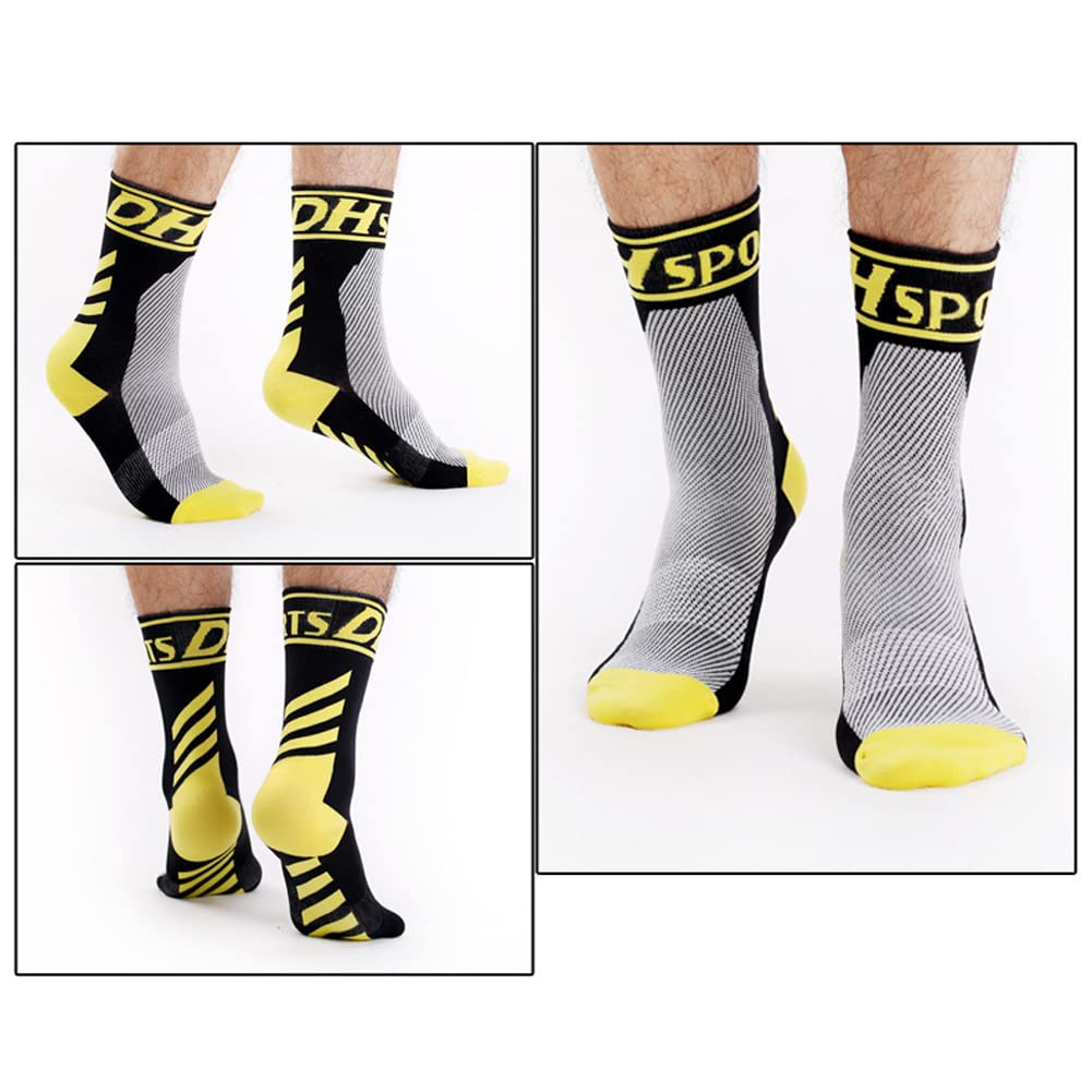 Cycling Socks for Men & Women - Breathable Bike Riding Socks for XC, MTB & BMX - Athletic Ankle Socks in Black, White, Pink, Blue & Green | Perfect for Road Cycling, Mountain Biking & Indoor Training