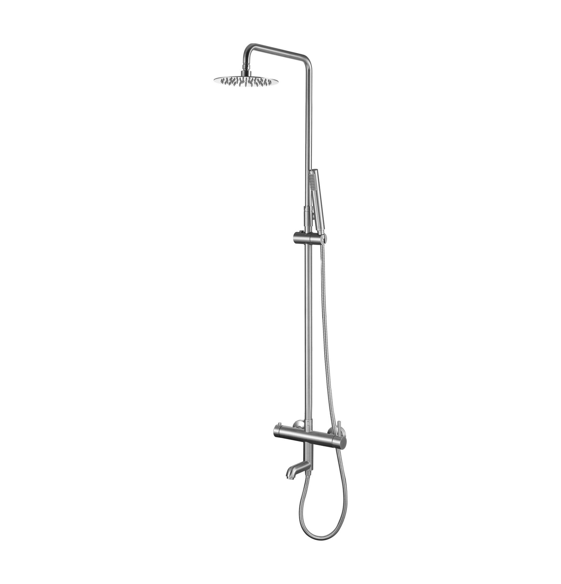 Boann Spa 304 Stainless Steel Shower System with Adjustable Rainfall Showerhead & Handheld Shower - Complete Bathroom Set with Tub Spout for Luxurious Spa Experience at Home