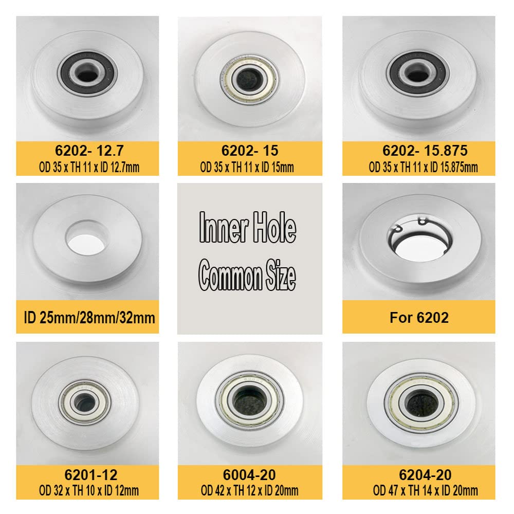 150x50mm Flat Surface Rubber Contact Wheel for Belt Grinder - 6202 Bearing Installed (12.7mm Shaft) - Perfect for Metalworking, Wood Sanding & Knife Sharpening