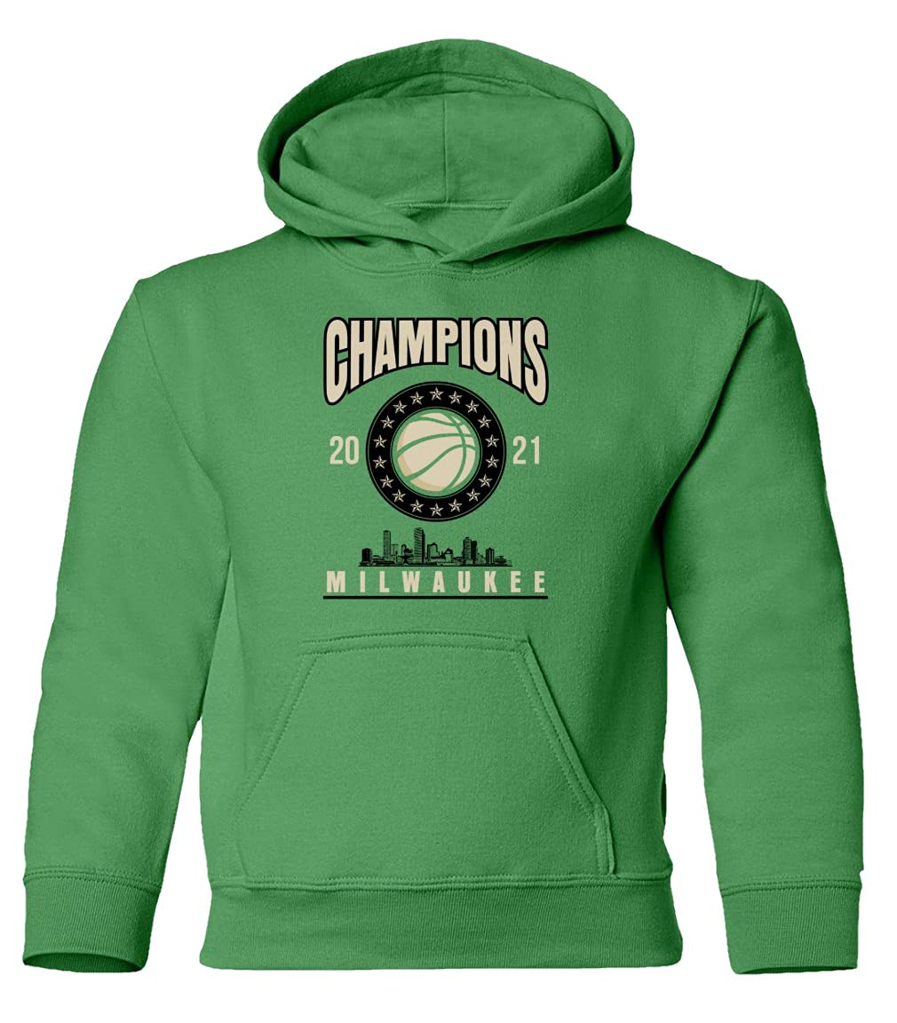 Milwaukee Bucks 2021 NBA Champions Youth Hooded Sweatshirt - Comfortable Basketball Fan Apparel for Boys & Girls - Perfect for Game Day, School & Casual Wear