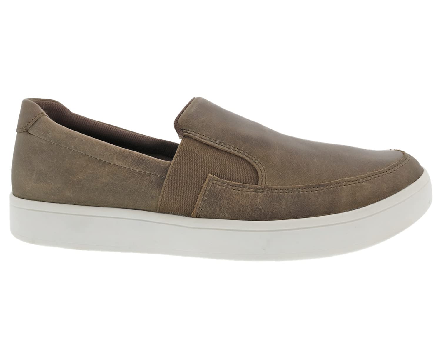 Drew Men's Comfortable Slip-On Sneakers - Leather Casual Shoes with Arch Support & Extra Depth for Walking, Travel & Everyday Wear