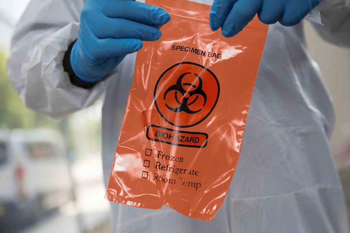 APQ 1000 Pack 6x9 Inch Red Opaque Specimen Transfer Bags - 2 Mil Thick 3-Wall Polyethylene Zipper Bags with Biohazard Print | Medical, Laboratory & Healthcare Supplies | Perfect for Clinics, Hospitals & Emergency Kits