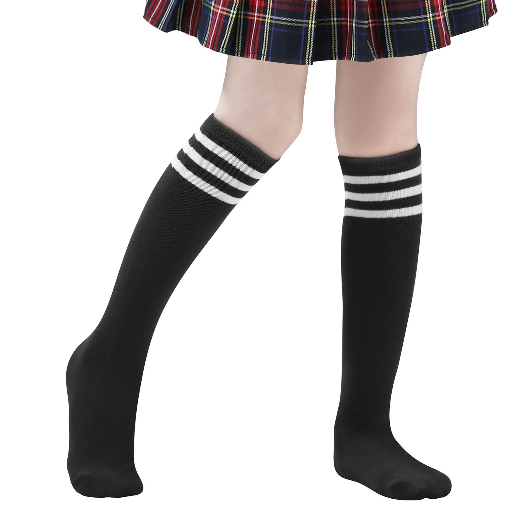 Zando Kids Soccer Socks - Knee High Cotton Athletic Socks for Boys & Girls - Breathable Youth Baseball Socks for Sports & Training - Perfect for Soccer, Baseball & Outdoor Activities