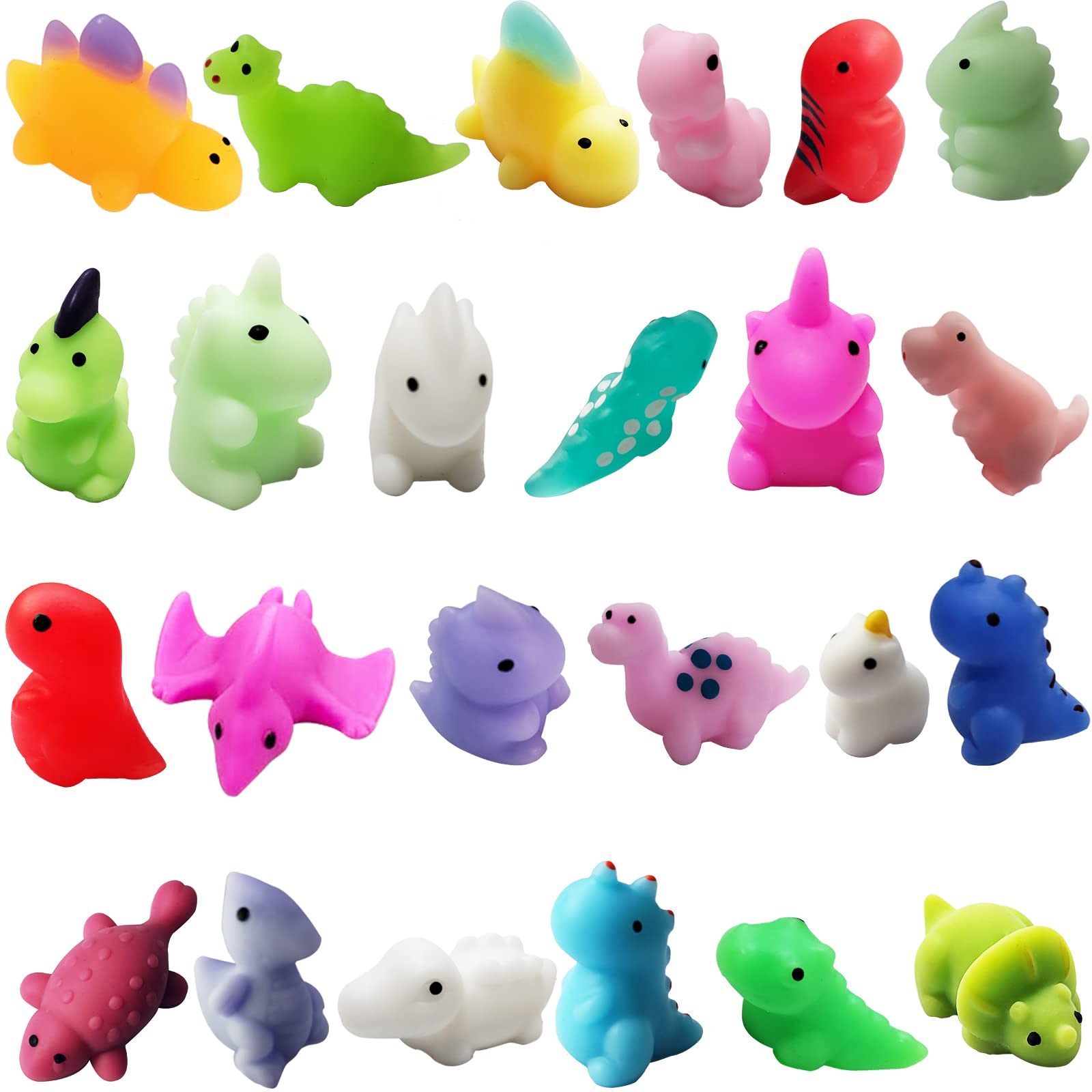 24PCS Kawaii Dinosaur Mochi Squishy Toys for Kids Party Favors & Gifts