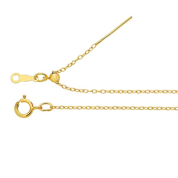 18K Gold Adjustable Chain Necklace for Women - Elegant Layering Piece for Everyday Wear, Gift Giving & Special Occasions