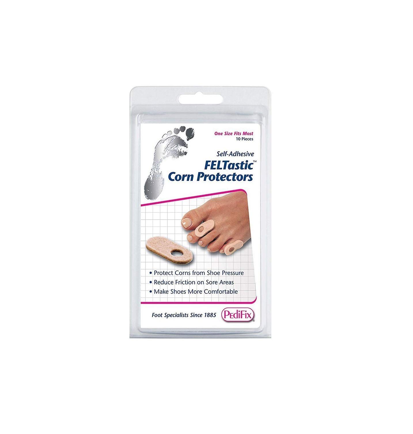 Felt Corn Protectors (10-Pack) for Foot Pain Relief