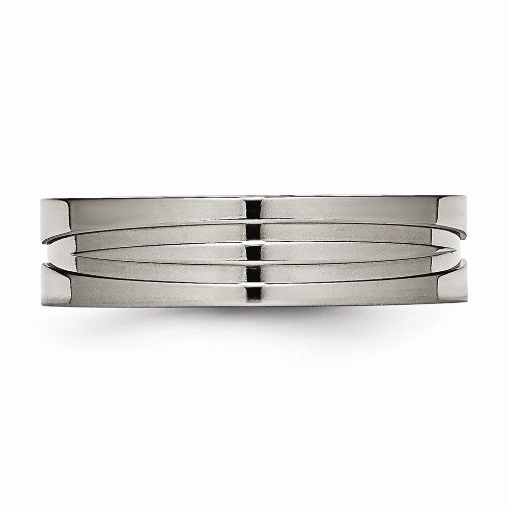 6mm Solid Titanium Wedding Band Ring for Men - Durable & Lightweight Grooved Design, Perfect for Everyday Wear & Special Occasions