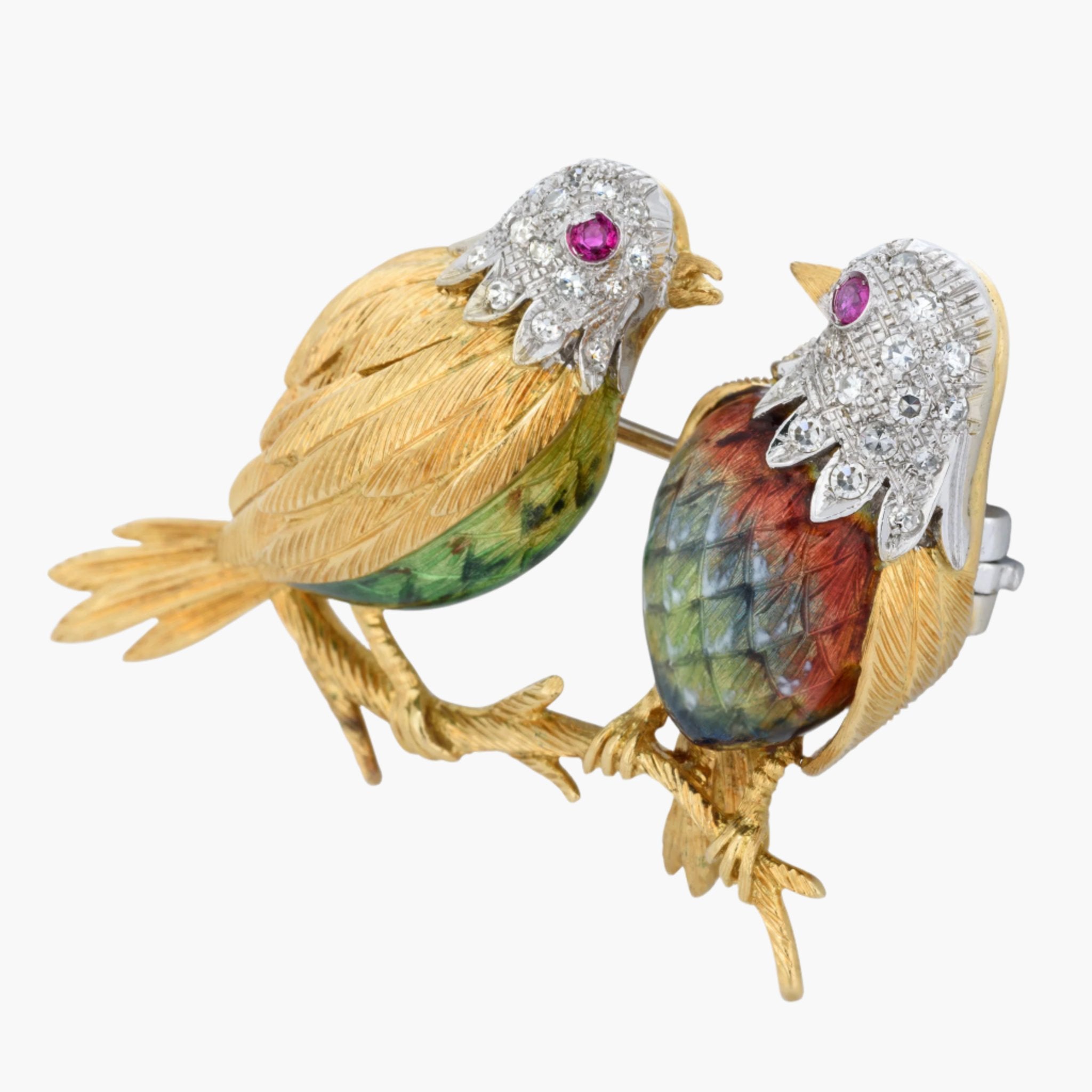 Vintage Style Birds on Branch Brooch Pin - Elegant Floral Bird Jewelry for Women, Perfect for Dresses, Coats, Scarves & Special Occasions
