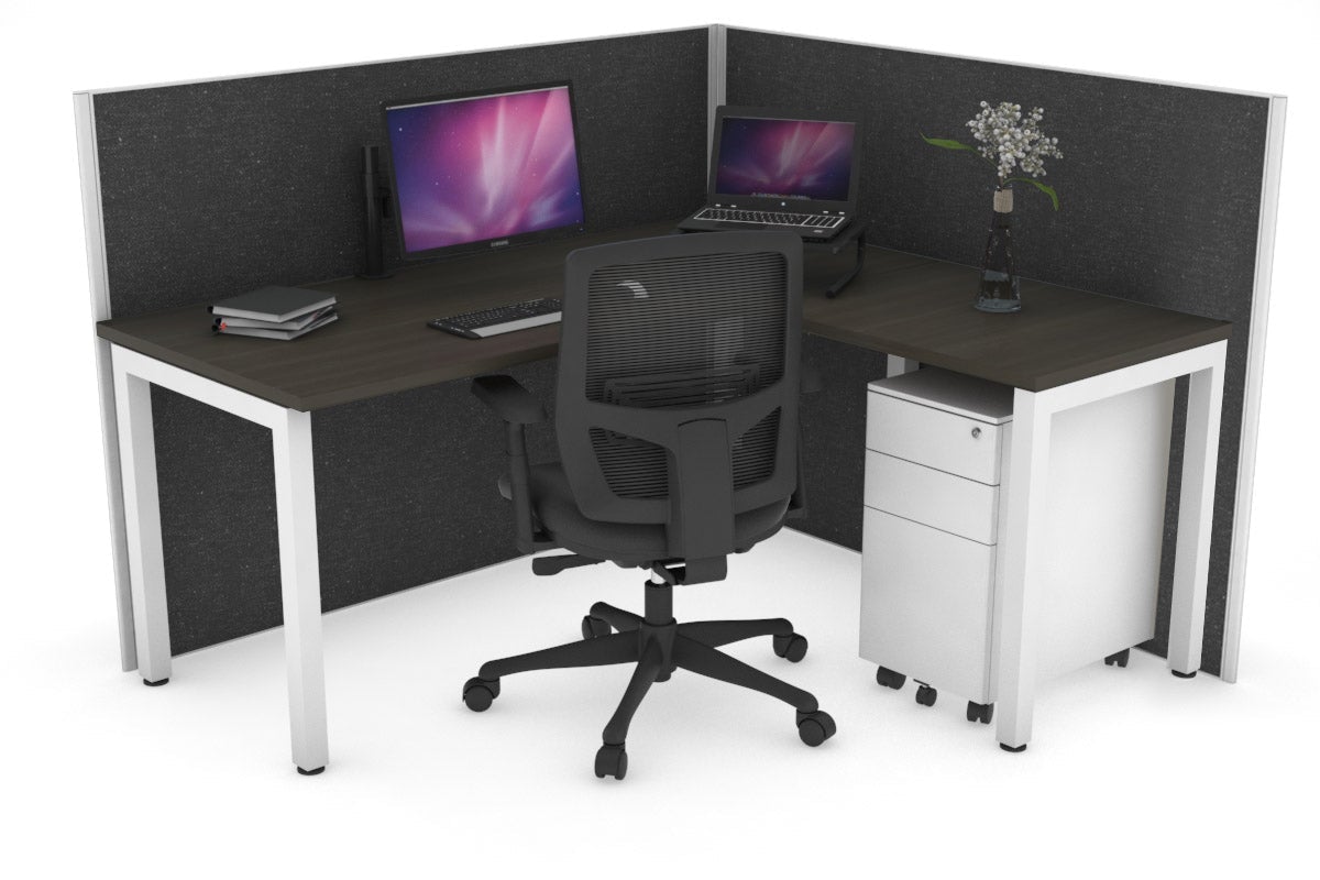 Horizon Quadro Square Legs L-Shaped Corner Office Desk - 1600L x 1700W - Modern Home Office & Gaming Desk for Small Spaces