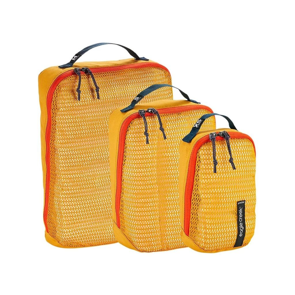 Eagle Creek PACK IT REVEAL Cube Set - XS/S/M Sizes - Sahara Yellow - Travel Organizer for Clothes & Accessories - Perfect for Backpacking, Camping & Weekend Getaways
