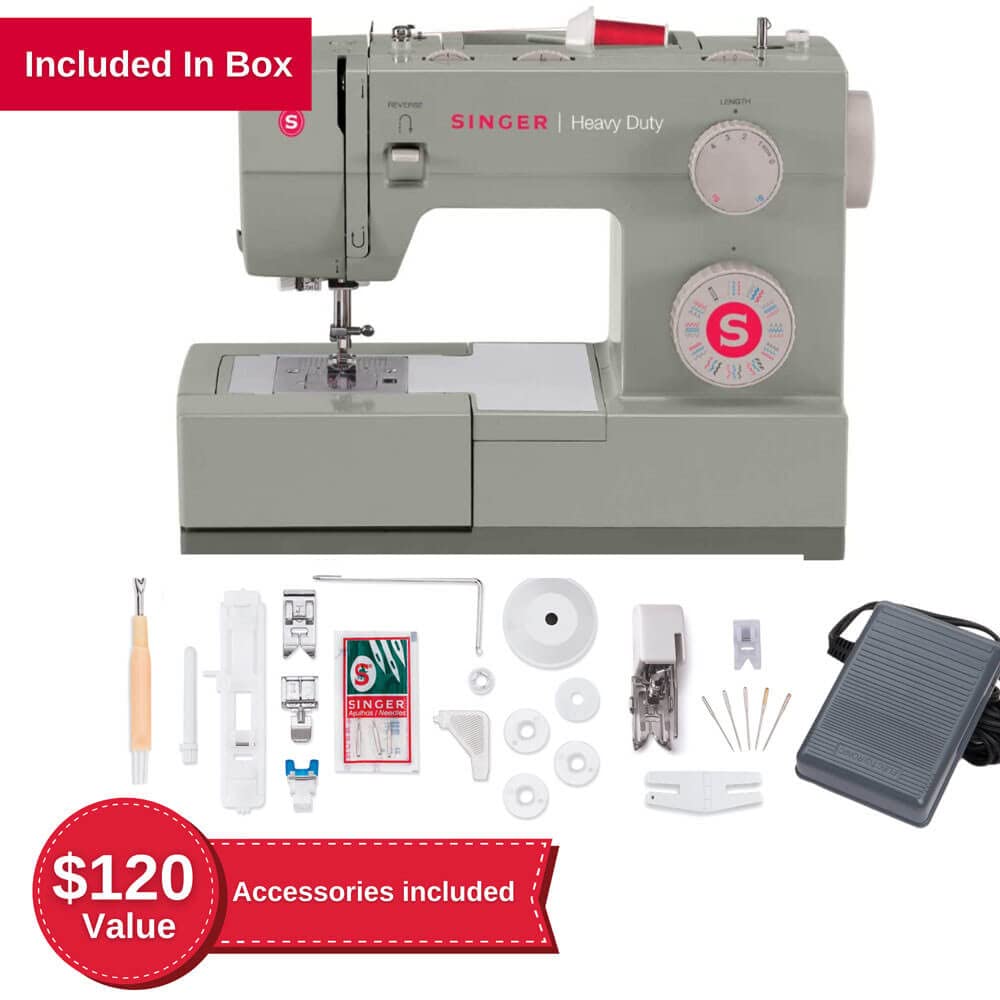 Singer 4452EXTBUND Heavy Duty 4452 Sewing Machine with Extension Table - Perfect for Quilting, Upholstery & Thick Fabrics | Professional & Home Use